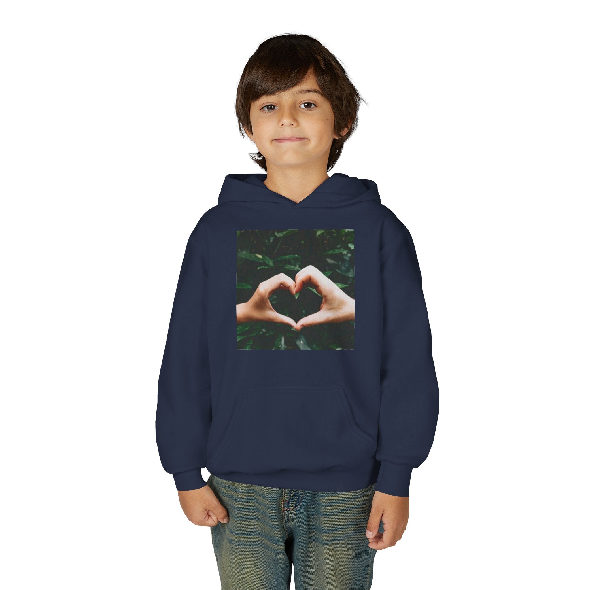 Youth Hoodie — Heart Hands Photo Graphic Hooded Sweatshirt