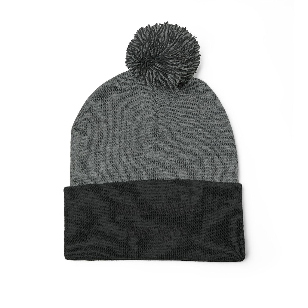 Embroidered Pom-Pom Knit Cap — Customizable Winter Beanie
