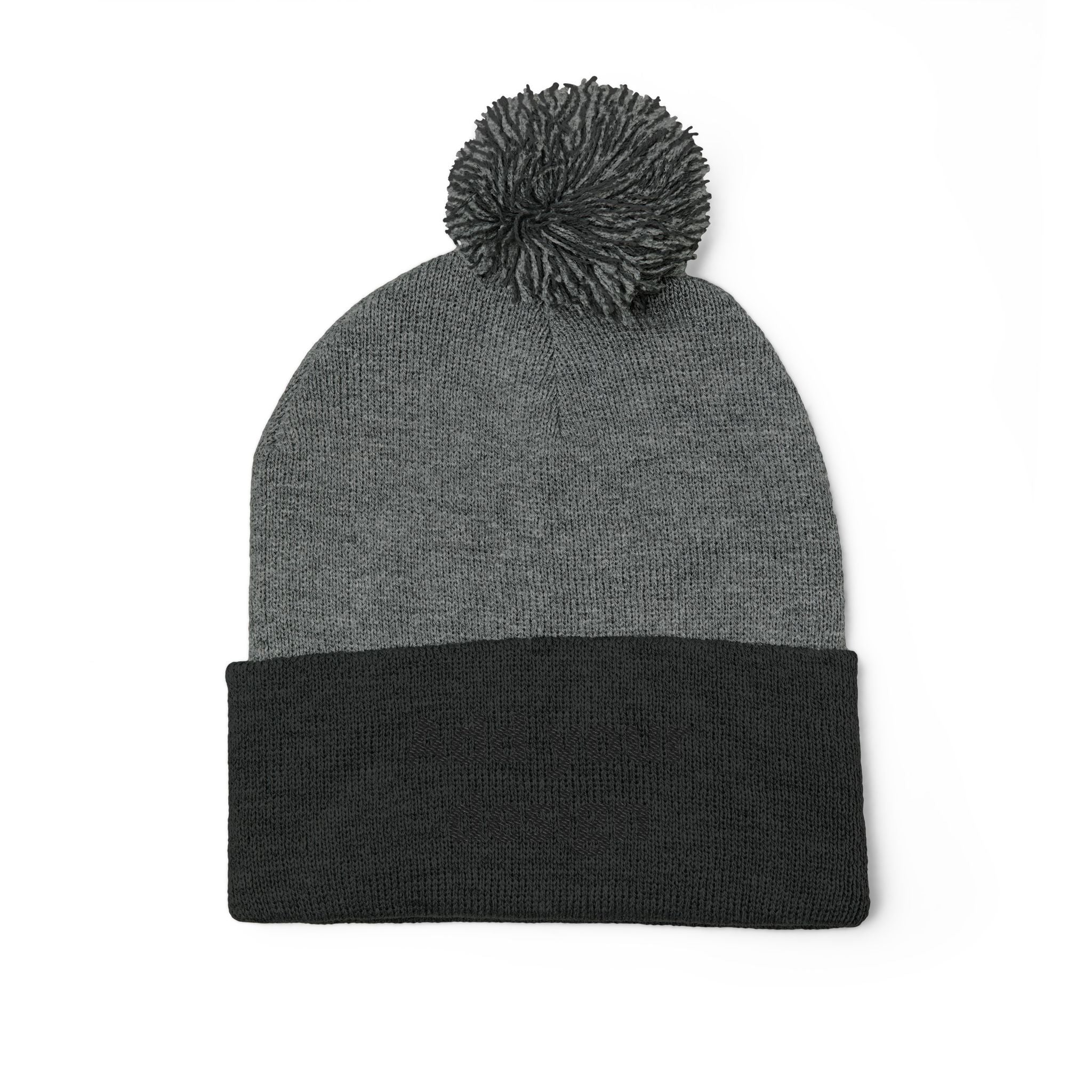 Embroidered Pom-Pom Knit Cap — Customizable Winter Beanie