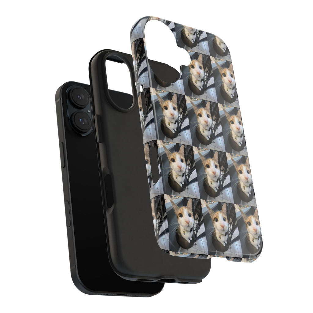 Custom Photo Cat Tough Phone Case — Personalized Grid Collage Protection