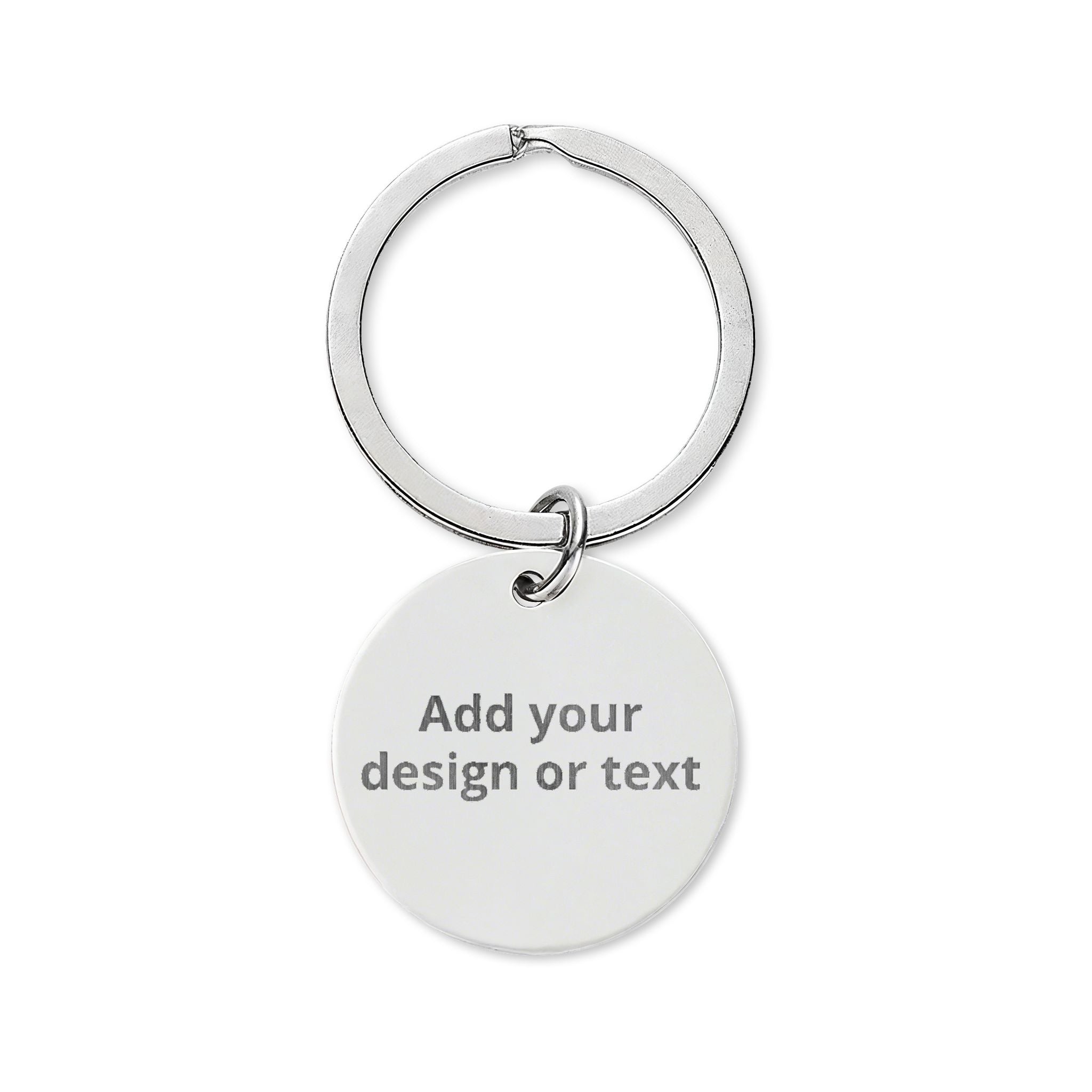 Engraved Round Stainless Steel Keychain — Personalized “Print it your way” Gift