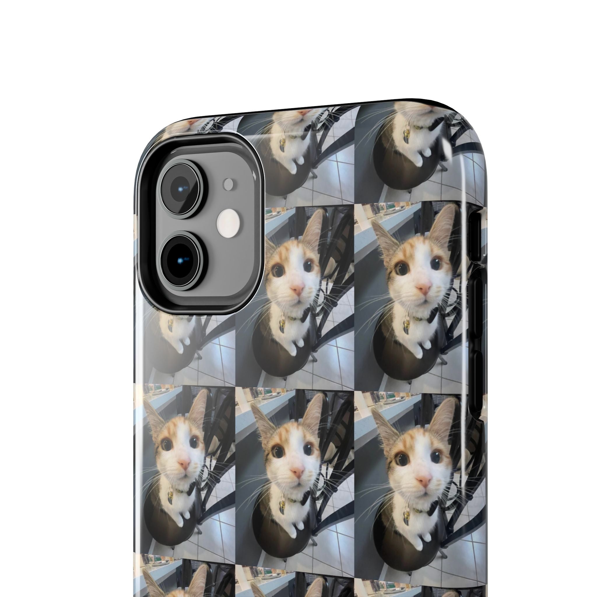 Custom Photo Cat Tough Phone Case — Personalized Grid Collage Protection