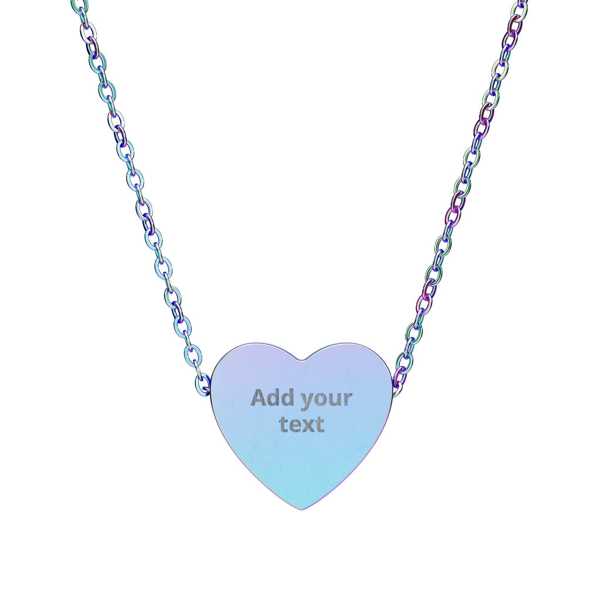 Engravable Heart Necklace — Personalized Sterling Heart Pendant with Custom Text