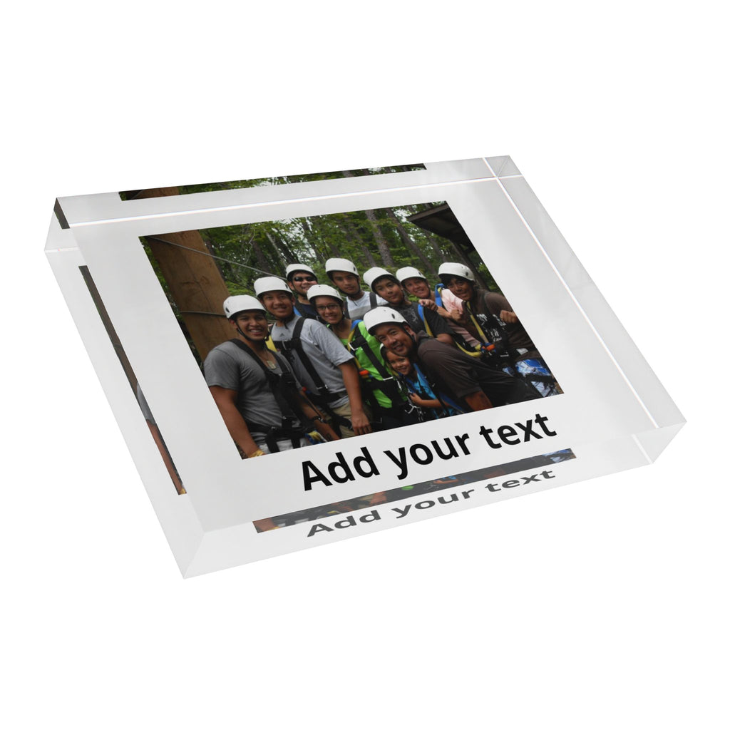 Personalized Photo Block Acrylic Keepsake - Custom Text Desk Display