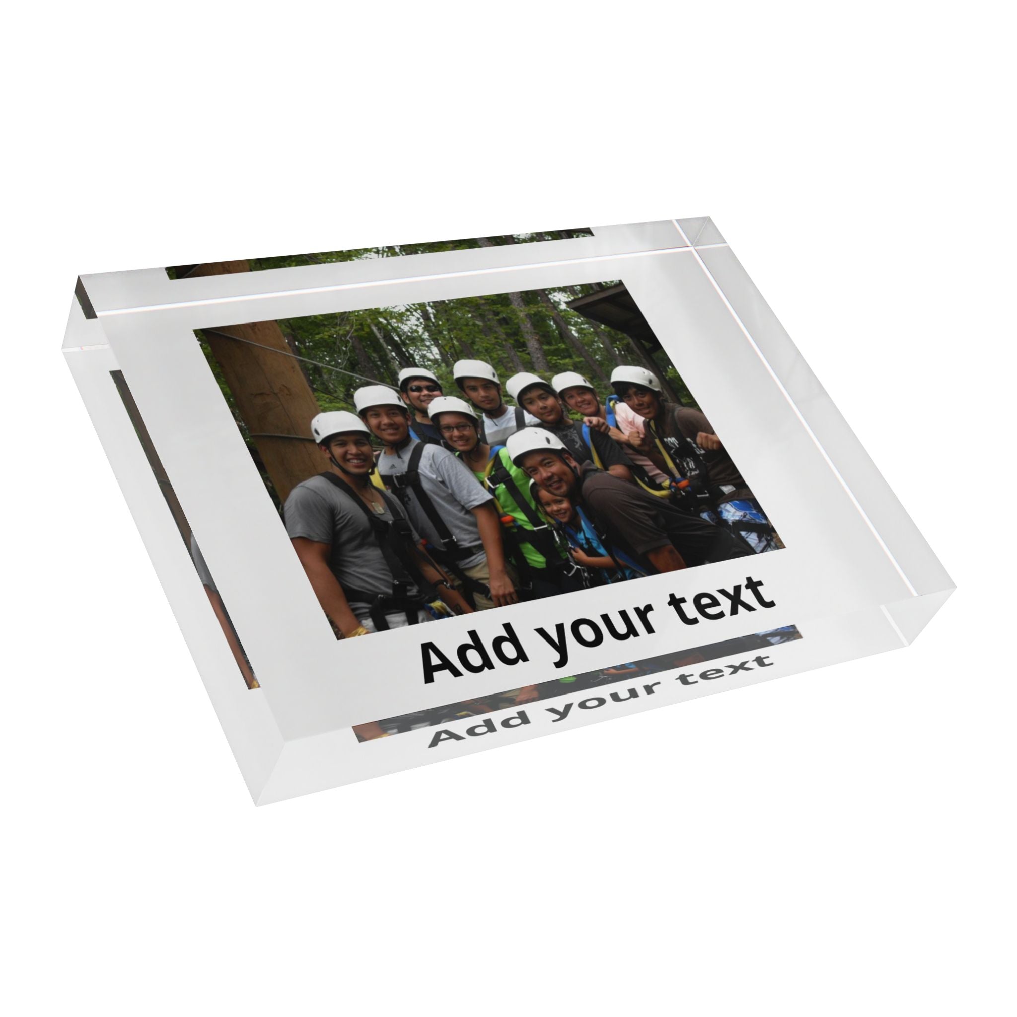 Personalized Photo Block Acrylic Keepsake - Custom Text Desk Display