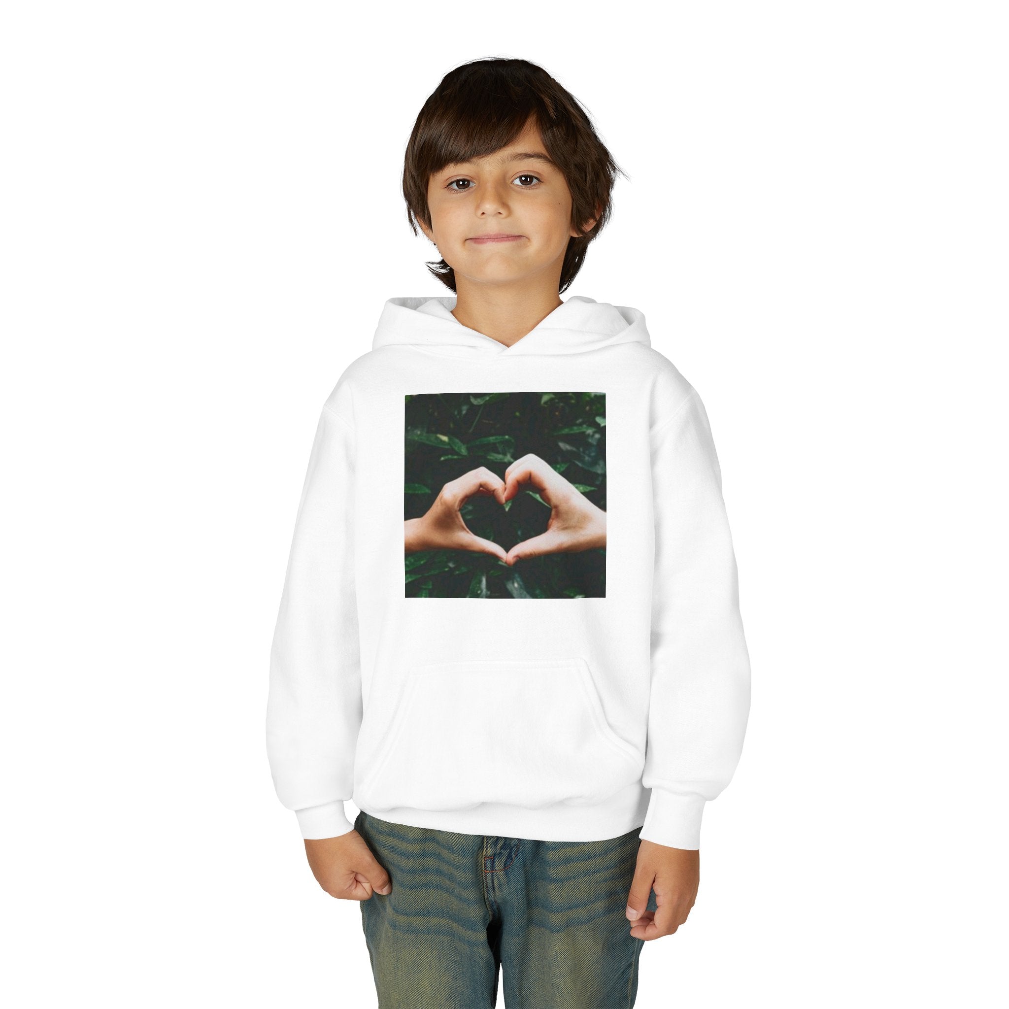 Youth Hoodie — Heart Hands Photo Graphic Hooded Sweatshirt