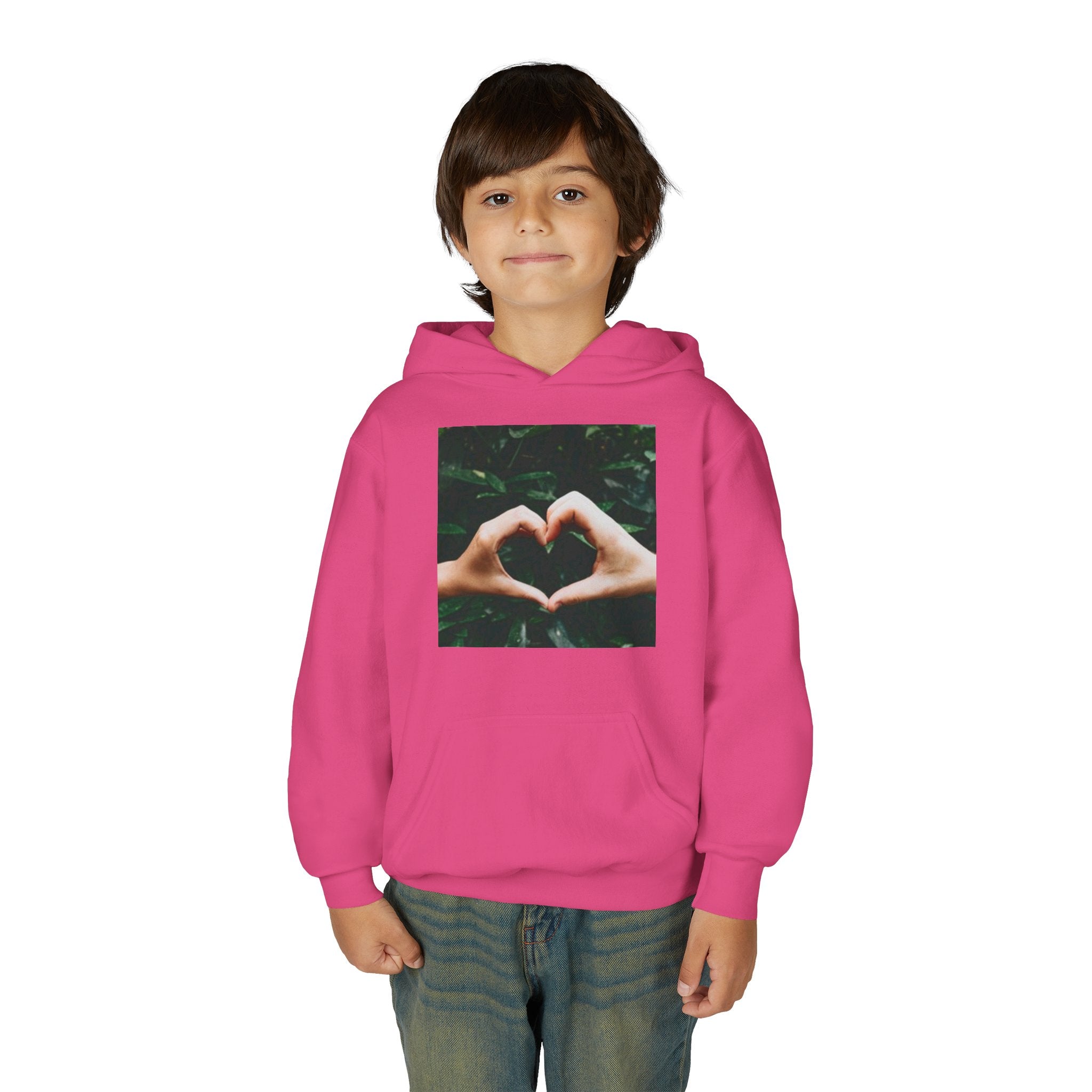 Youth Hoodie — Heart Hands Photo Graphic Hooded Sweatshirt
