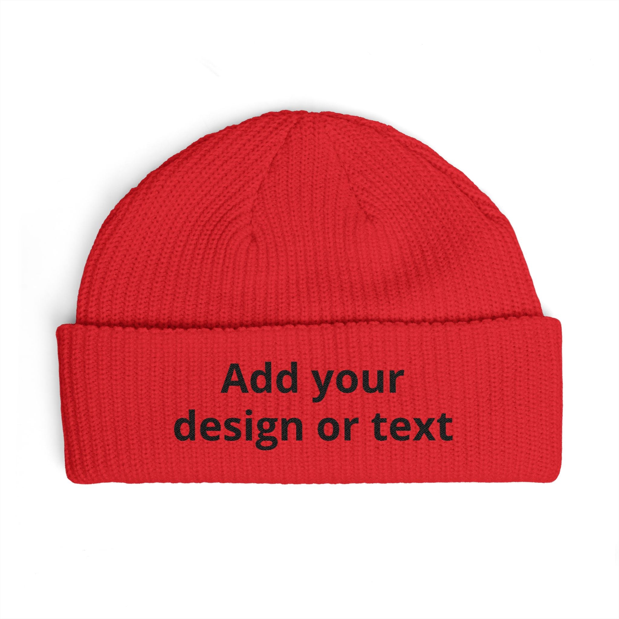 Custom Cuff Beanie — Personalized Knit Hat with Your Text or Design