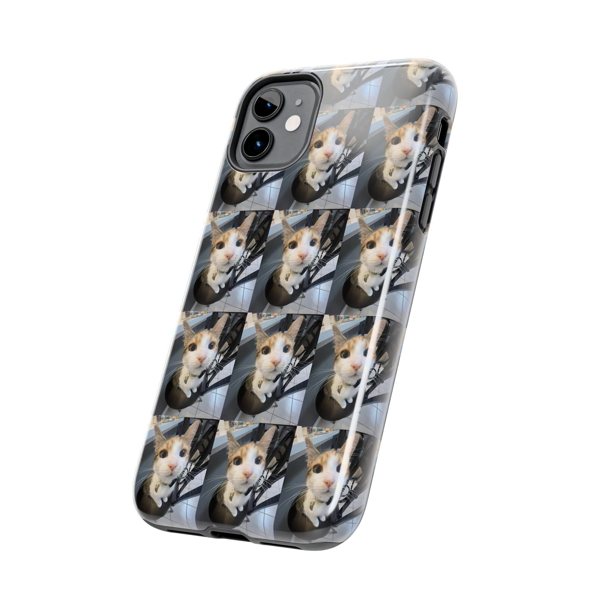 Custom Photo Cat Tough Phone Case — Personalized Grid Collage Protection