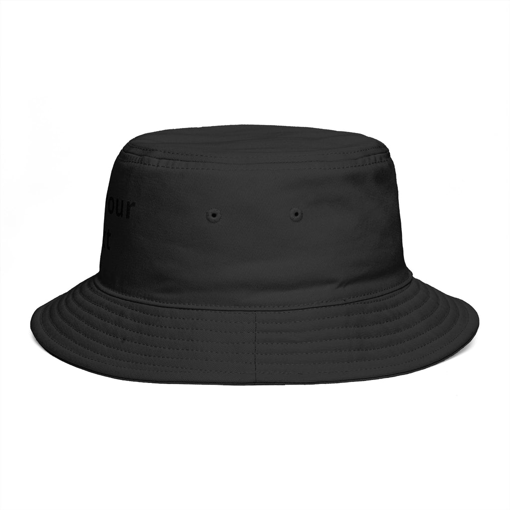 Custom Text Bucket Hat — Personalized Brown Sun Hat