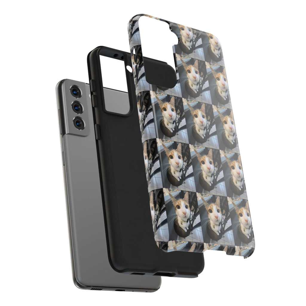 Custom Photo Cat Tough Phone Case — Personalized Grid Collage Protection