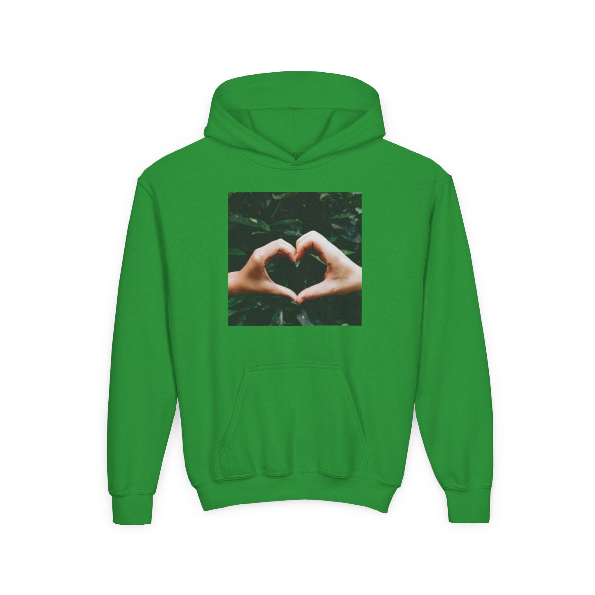 Youth Hoodie — Heart Hands Photo Graphic Hooded Sweatshirt