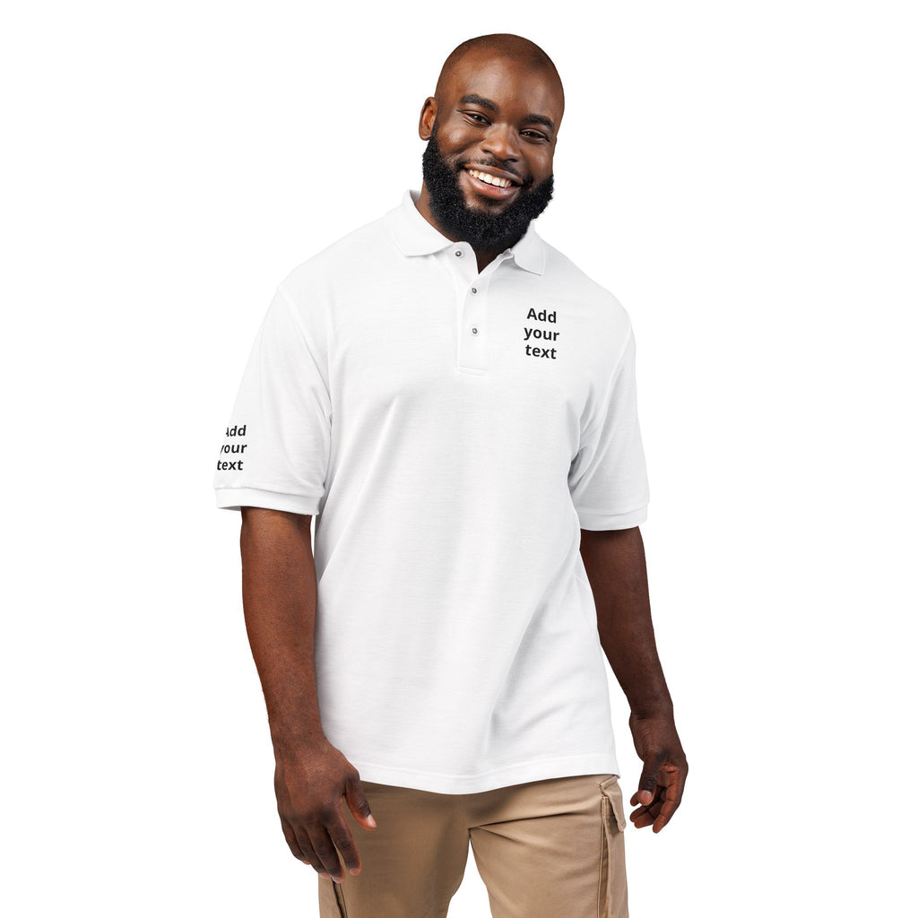 Embroidered Custom Polo Shirt — Add Your Text Personalized Work & Team Polo