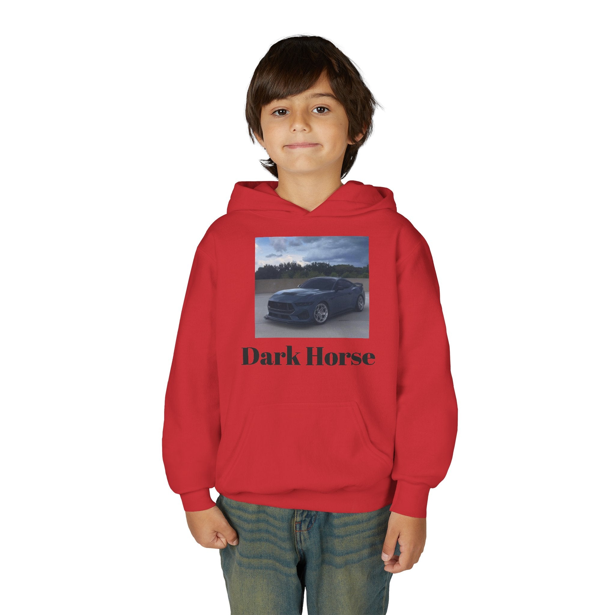 Youth Car Hoodie - "Dark Horse" Muscle Car Graphic Sweatshirt