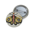 Moth Mandala Pin Button — Vintage-Inspired Enamel Style Badge for Jackets & Bags