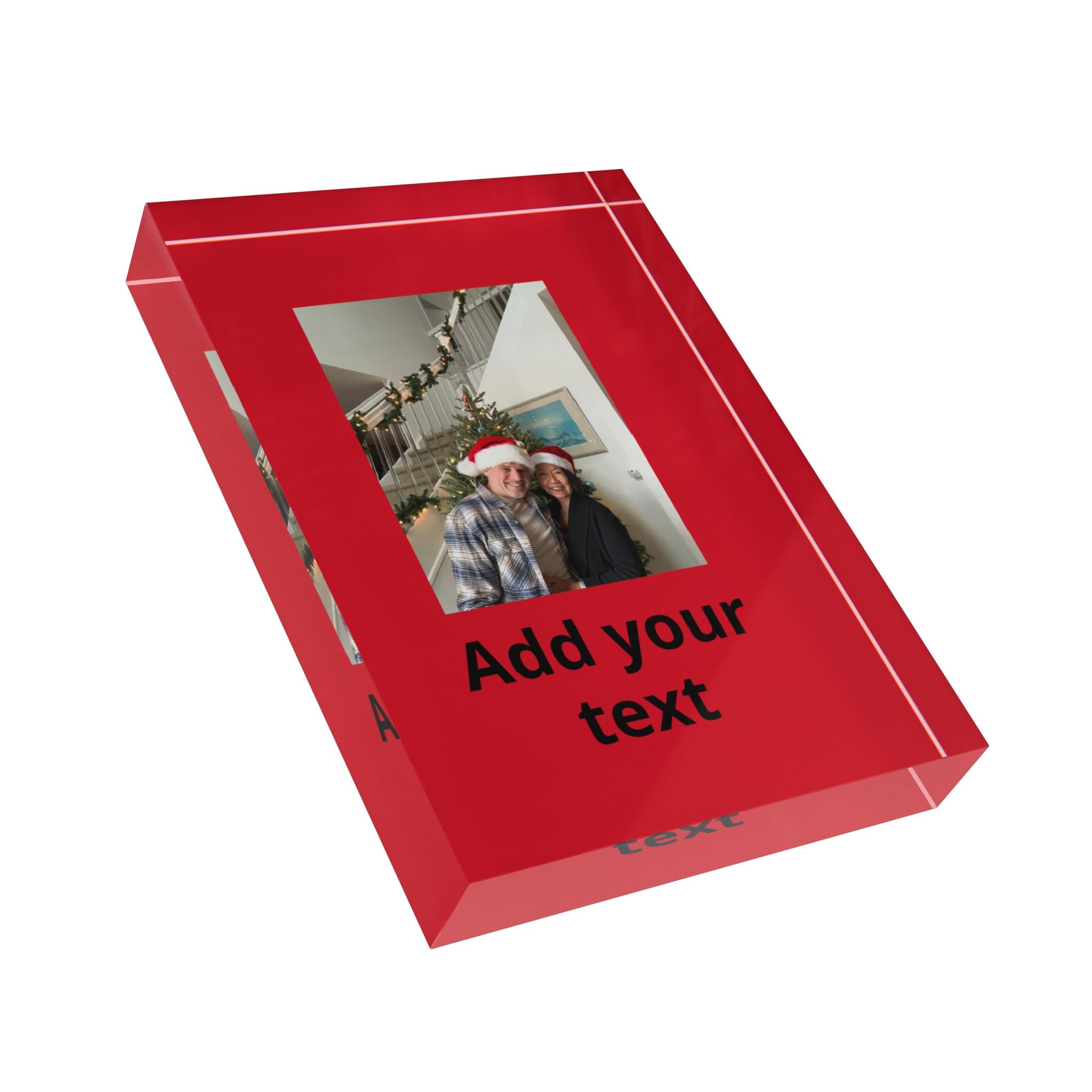 Personalized Photo Block - Custom Holiday Picture Block with 'Add your text' Option