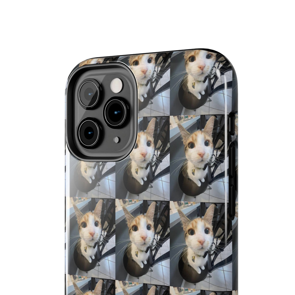 Custom Photo Cat Tough Phone Case — Personalized Grid Collage Protection
