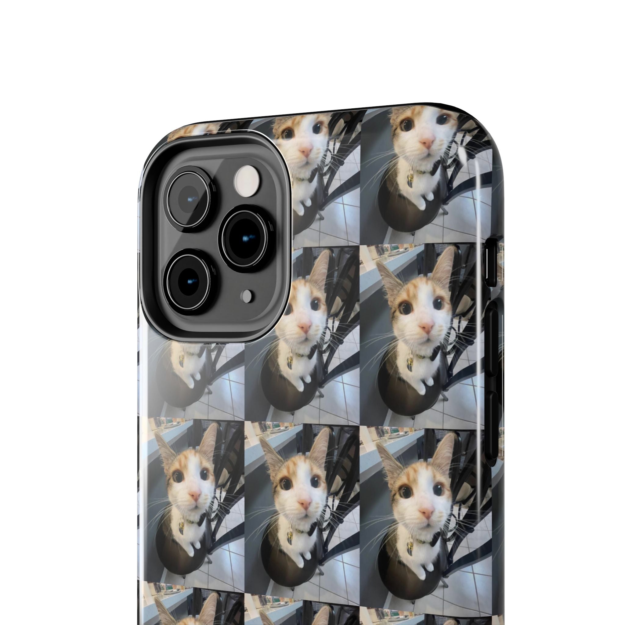 Custom Photo Cat Tough Phone Case — Personalized Grid Collage Protection