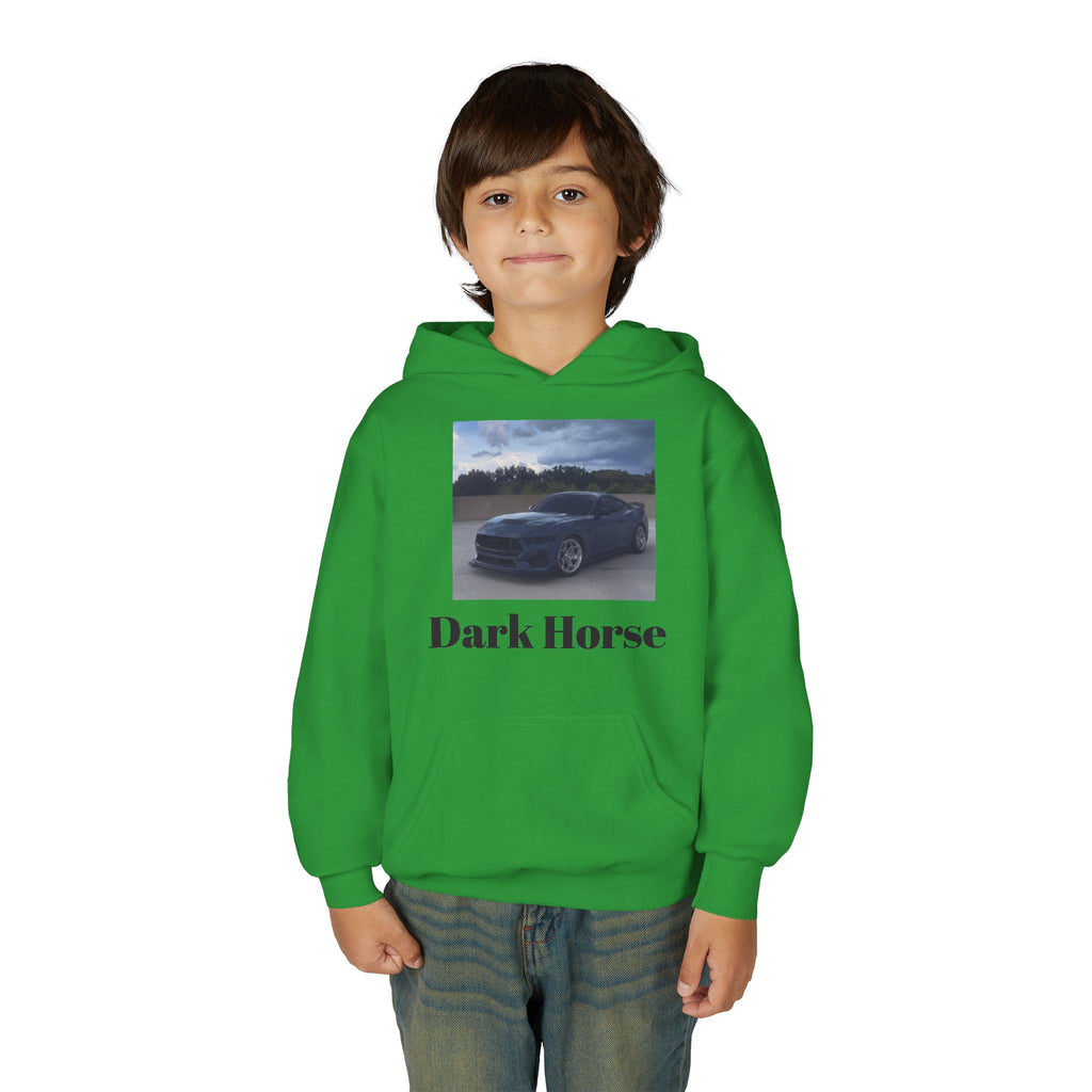 Youth Car Hoodie - "Dark Horse" Muscle Car Graphic Sweatshirt