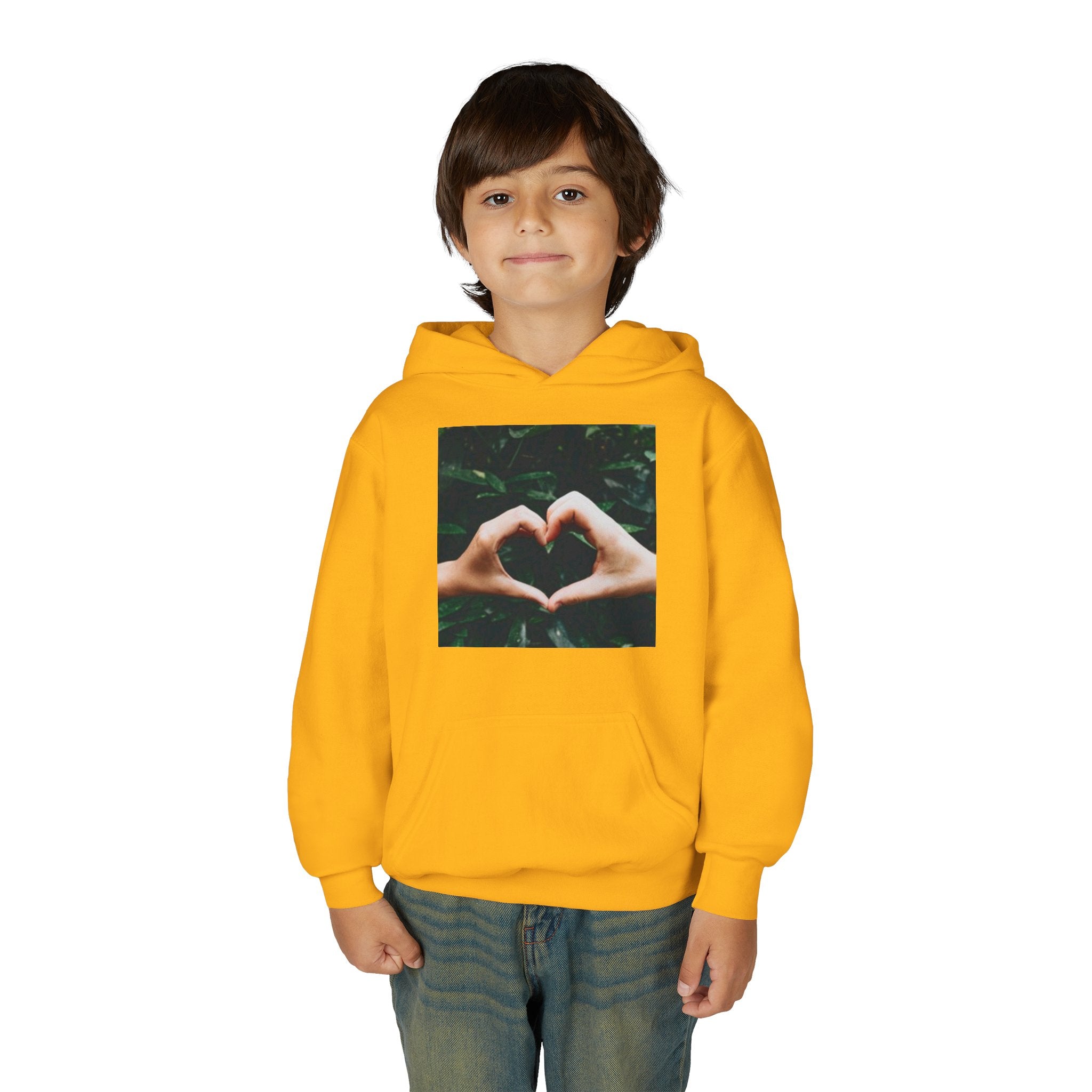 Youth Hoodie — Heart Hands Photo Graphic Hooded Sweatshirt