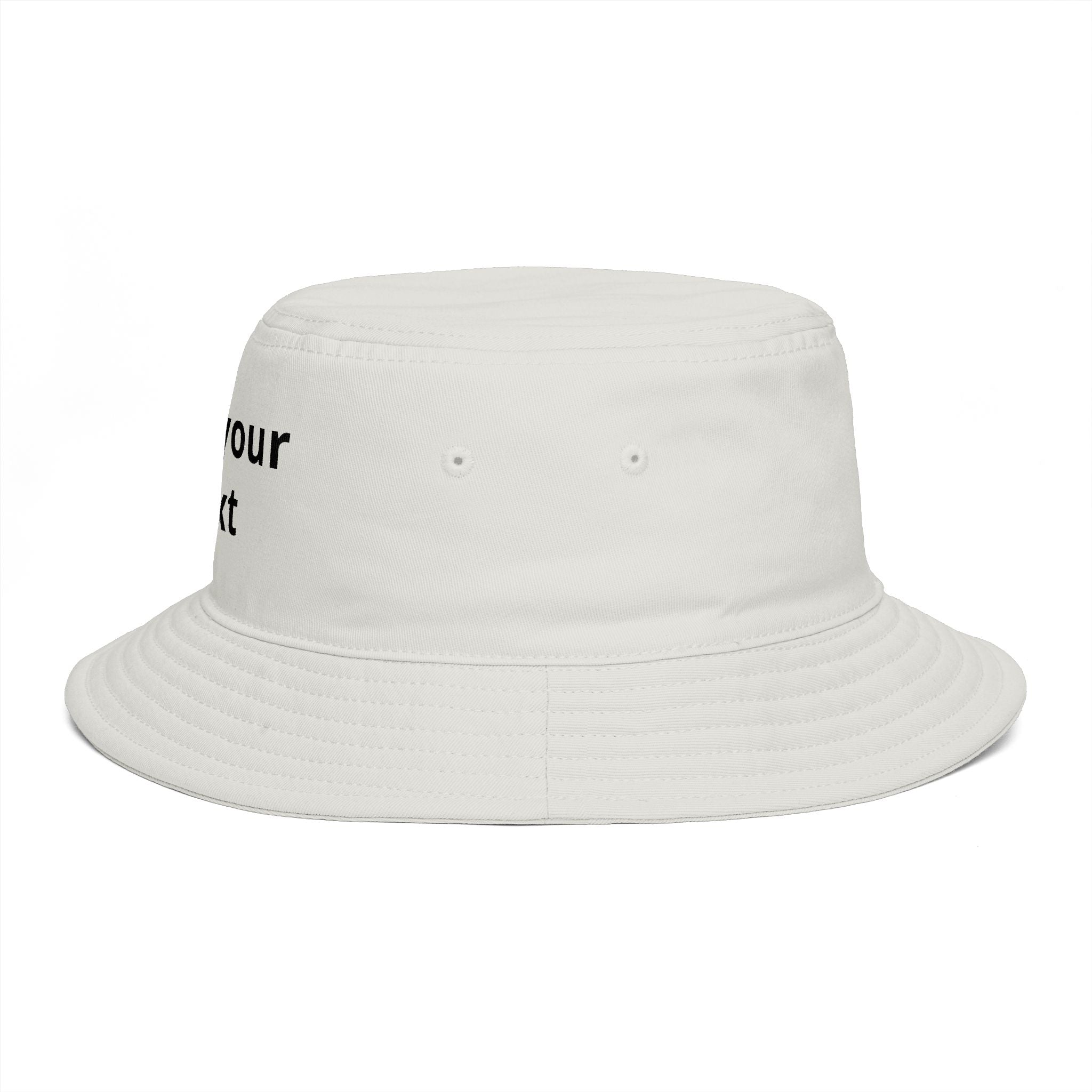 Custom Text Bucket Hat — Personalized Brown Sun Hat