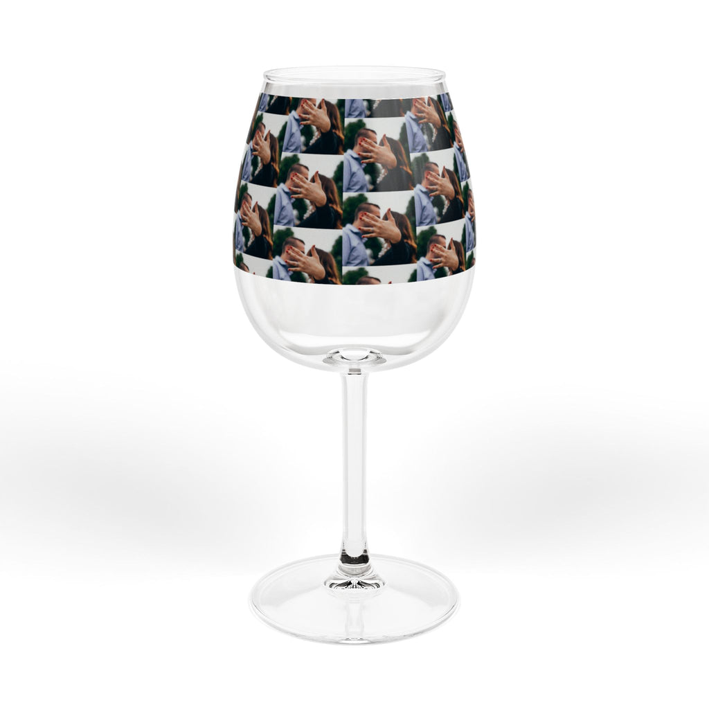 12oz Personalized Photo Wine Glass — Custom Face Collage Stemware