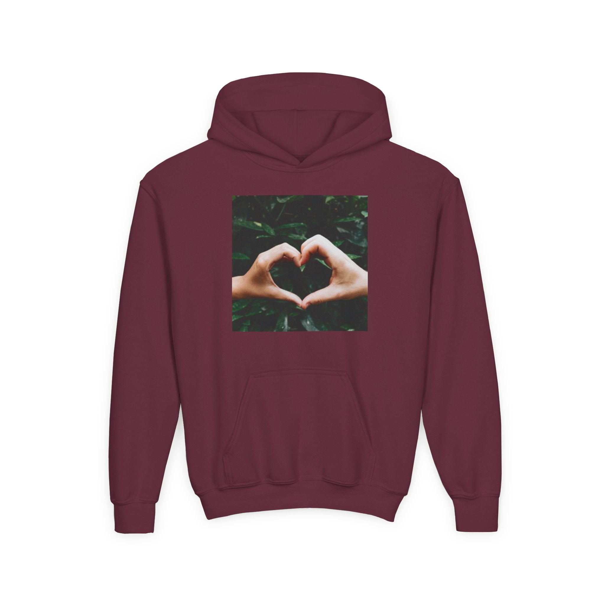 Youth Hoodie — Heart Hands Photo Graphic Hooded Sweatshirt