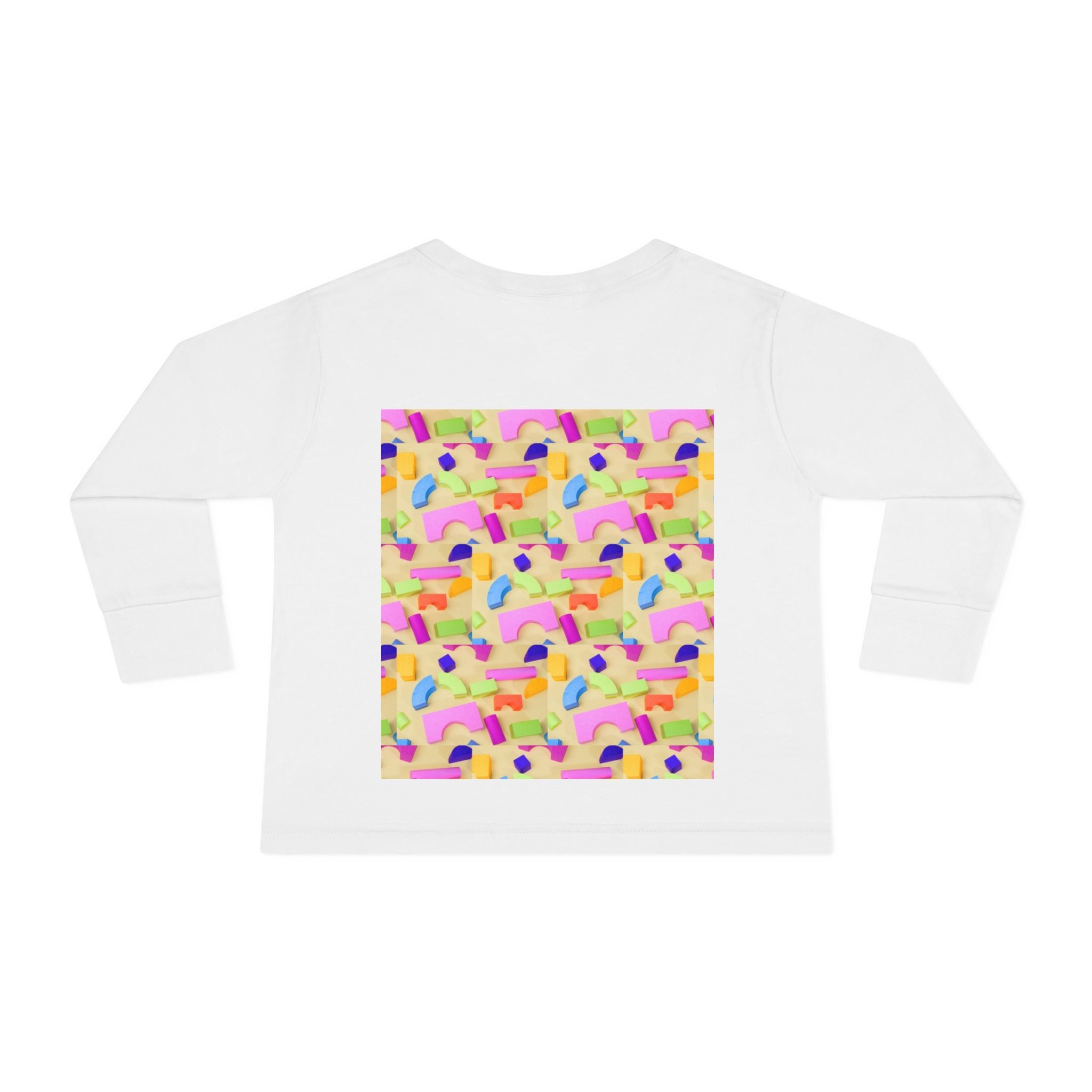 Toddler Long Sleeve Tee — Colorful Rainbow Confetti Pattern