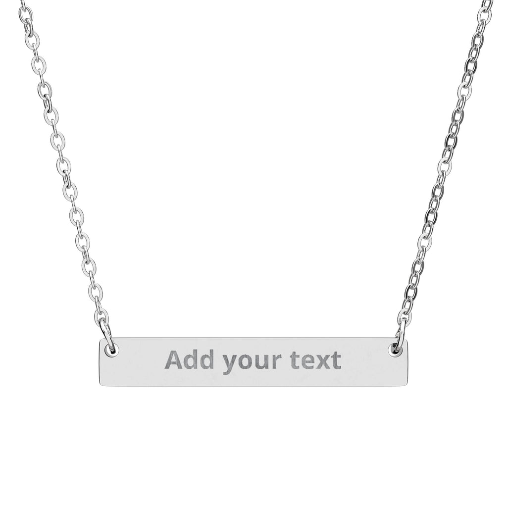 Engravable Horizontal Bar Necklace — Personalized Name & Message Necklace