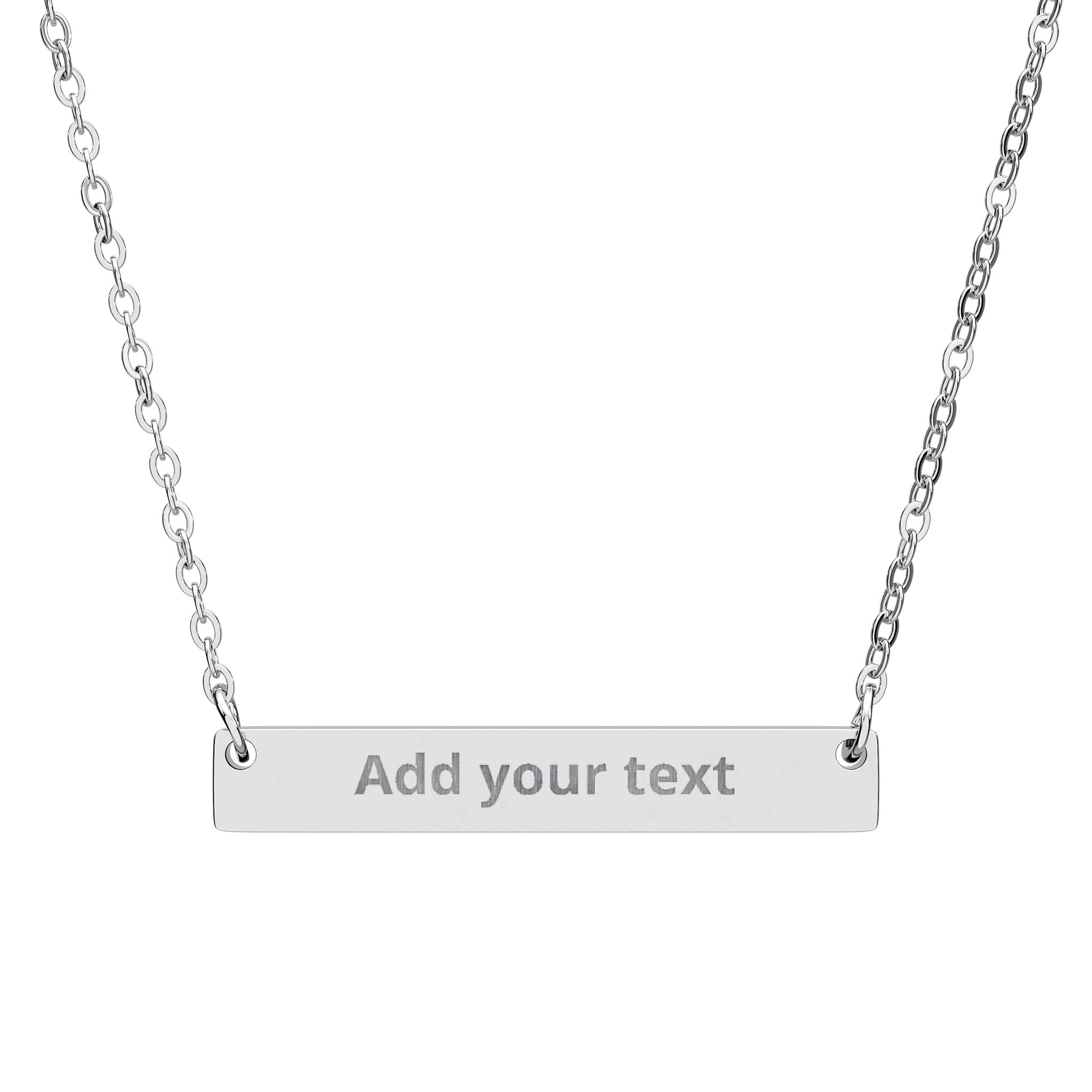 Engravable Horizontal Bar Necklace — Personalized Name & Message Necklace