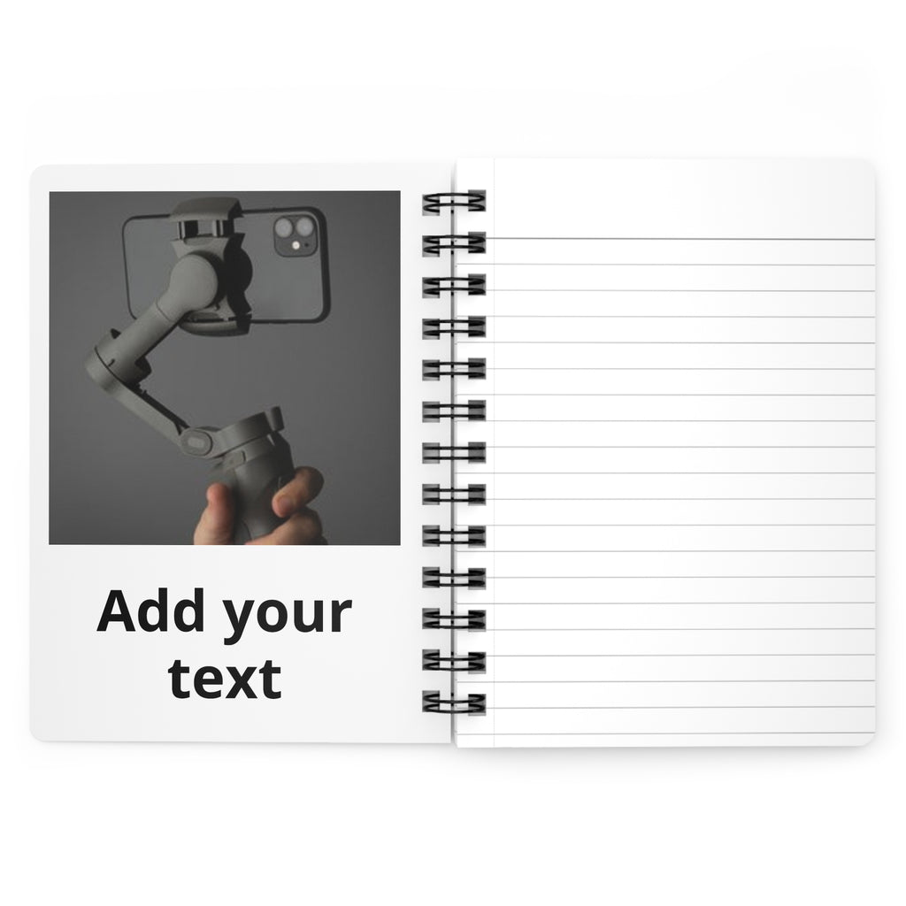Photography Spiral Notebook — Customizable 'Add Your Text' Photo Journal for Photographers & Content Creators