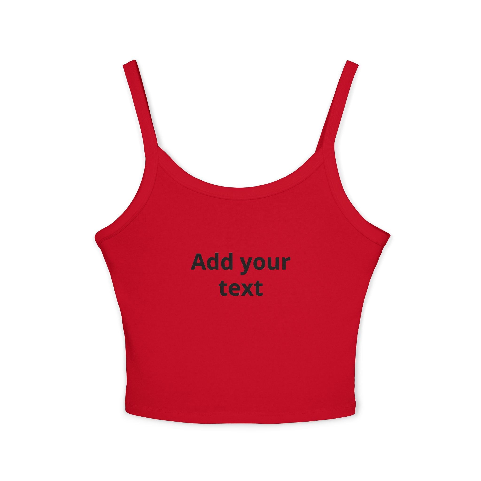 Custom Women's Spaghetti Strap Tank Top — Add Your Text Personalized Crop Top