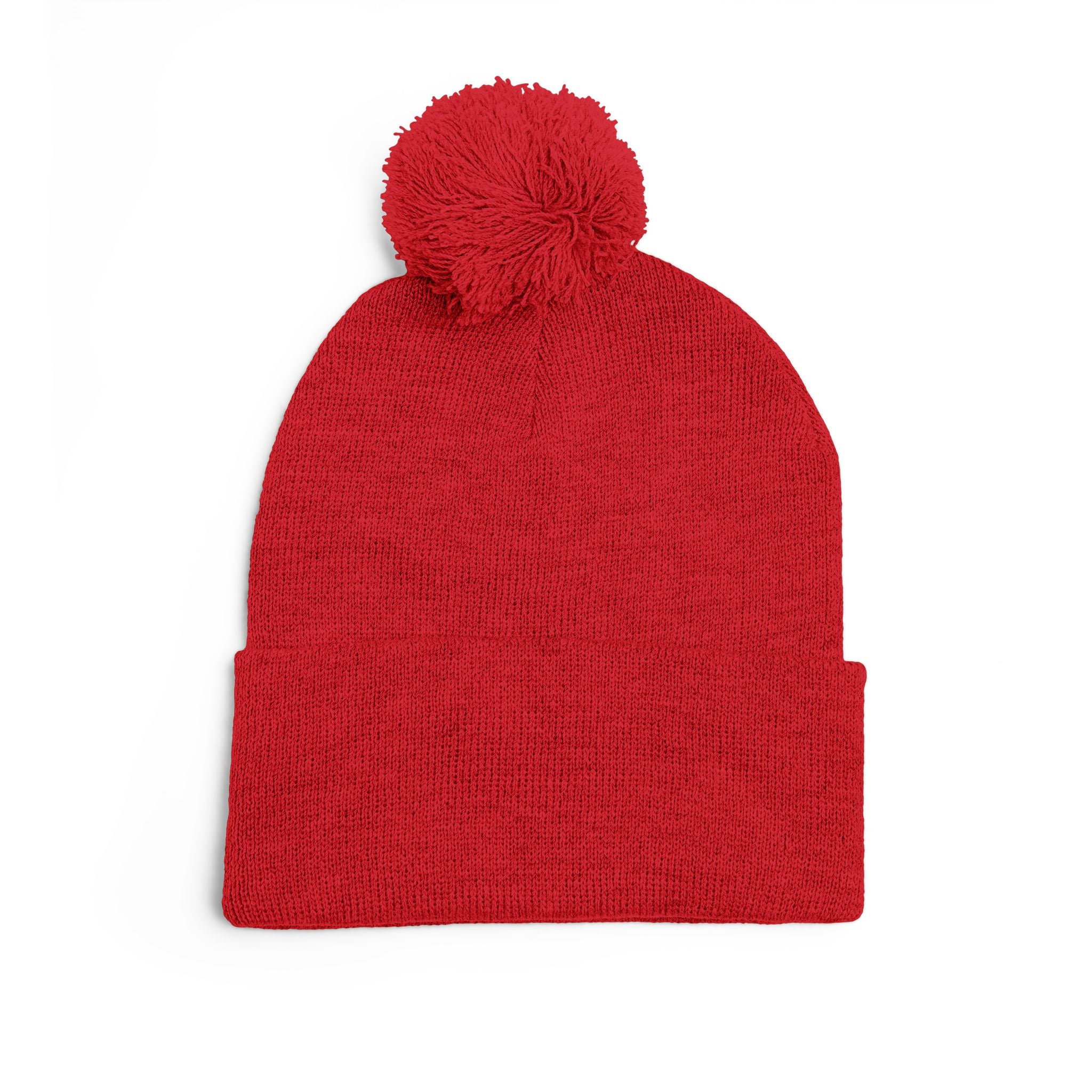 Embroidered Pom-Pom Knit Cap — Customizable Winter Beanie