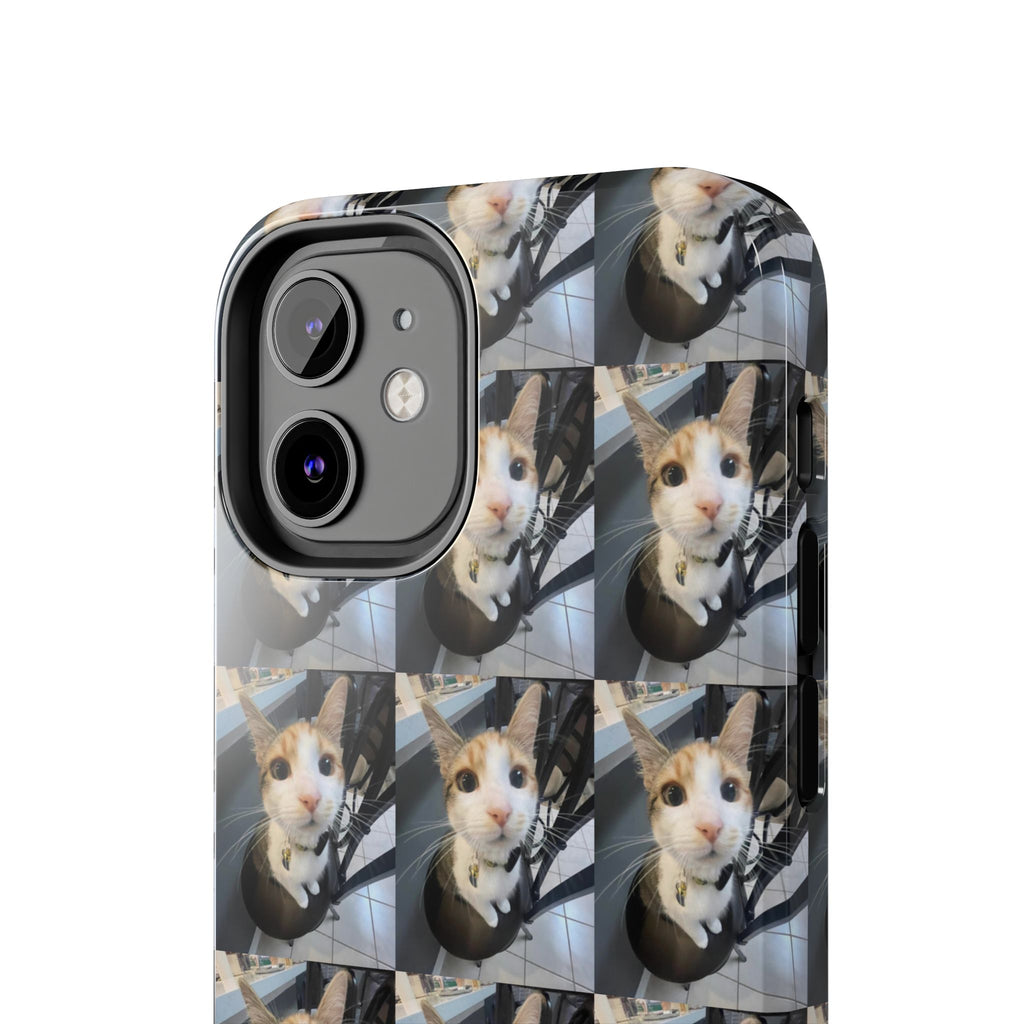 Custom Photo Cat Tough Phone Case — Personalized Grid Collage Protection