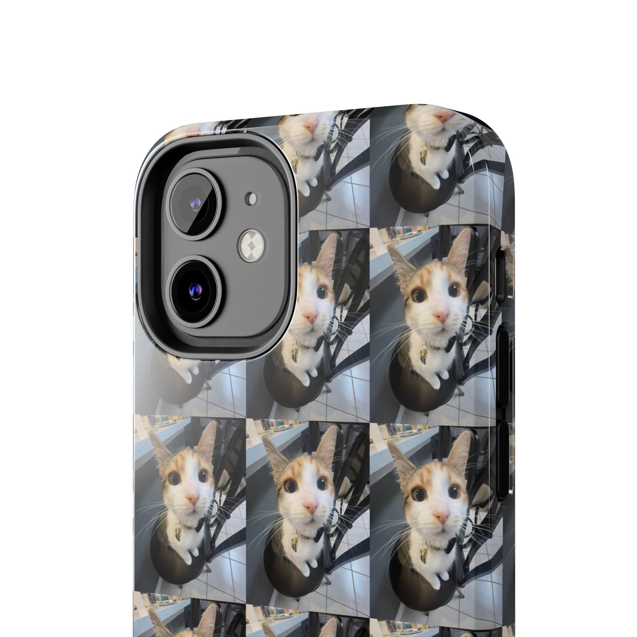 Custom Photo Cat Tough Phone Case — Personalized Grid Collage Protection