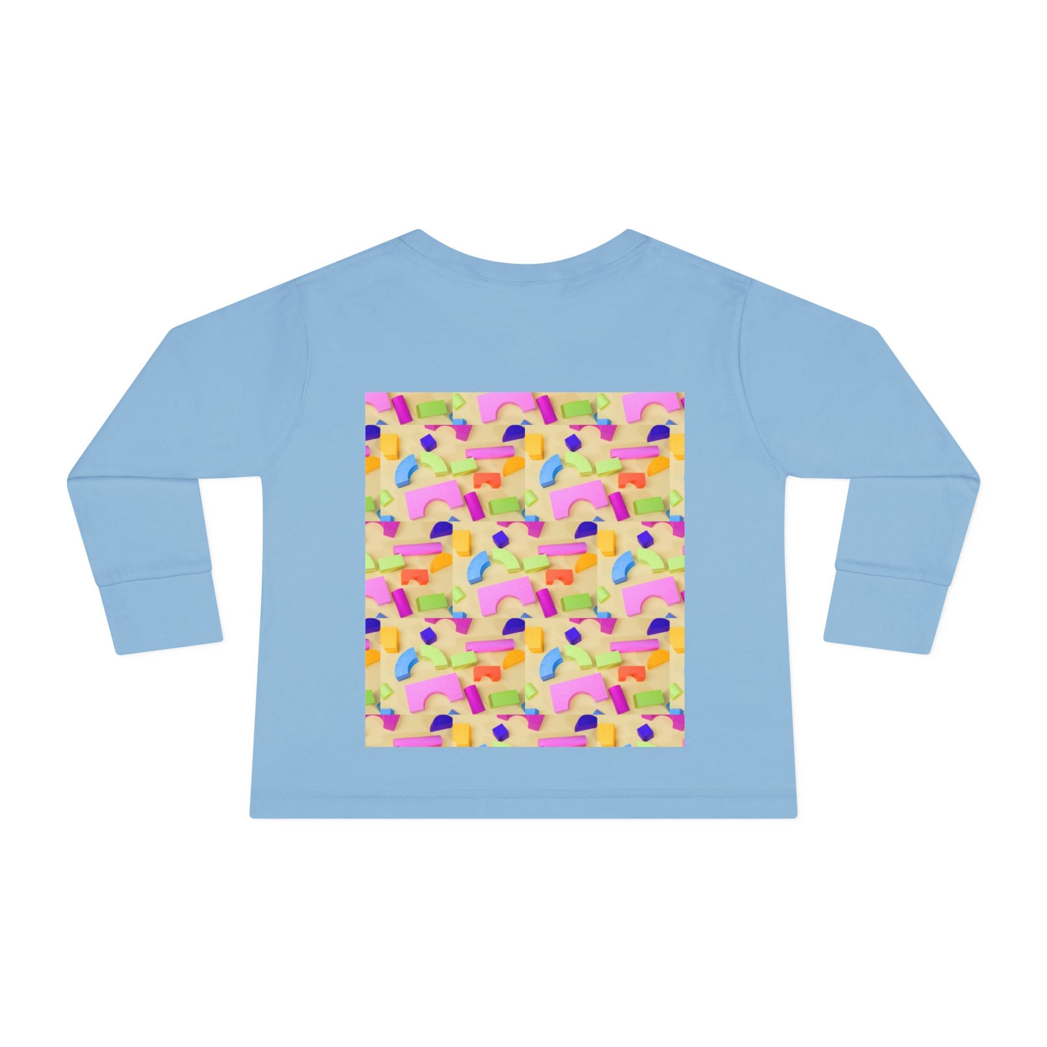 Toddler Long Sleeve Tee — Colorful Rainbow Confetti Pattern