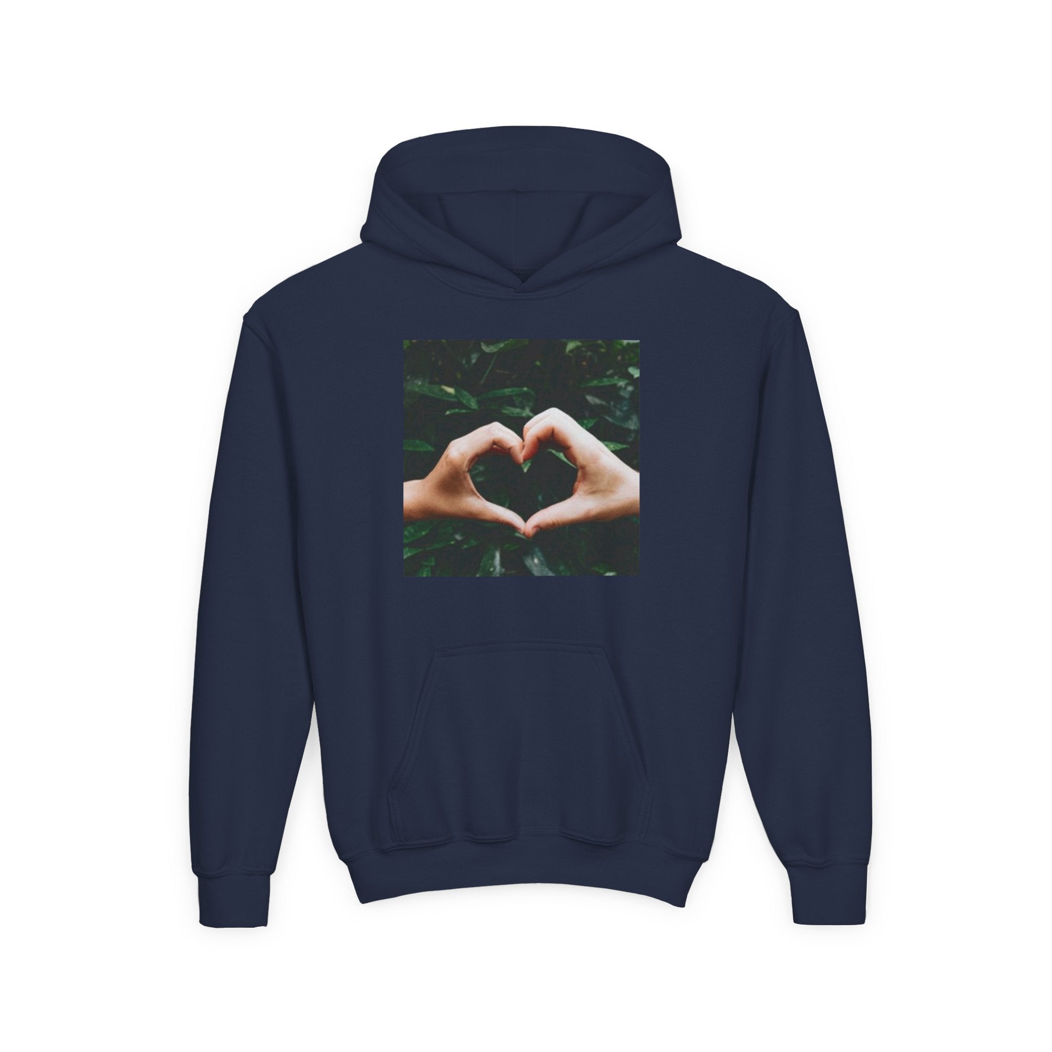 Youth Hoodie — Heart Hands Photo Graphic Hooded Sweatshirt