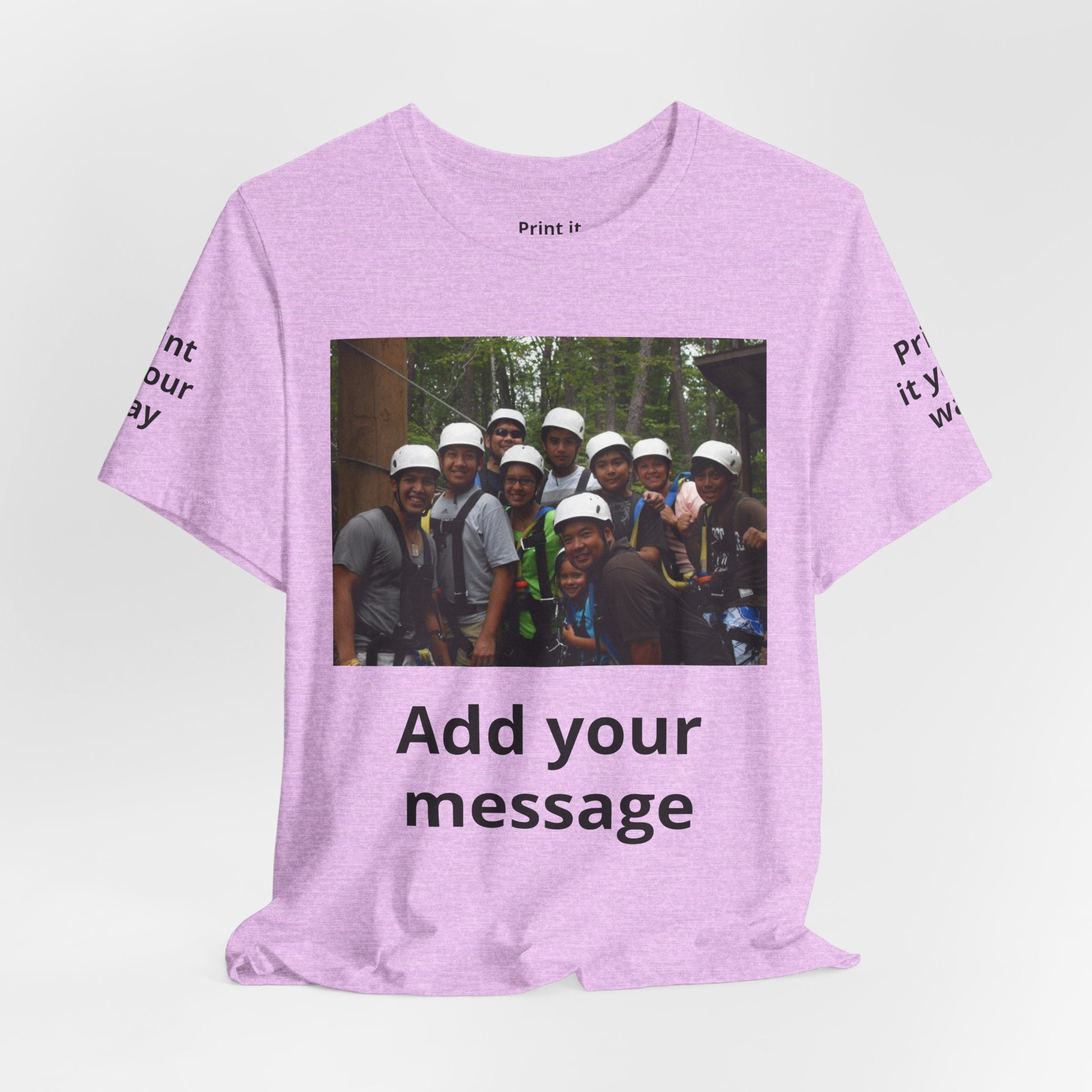 Custom Photo Tee — Add Your Message Personalized Group T-Shirt