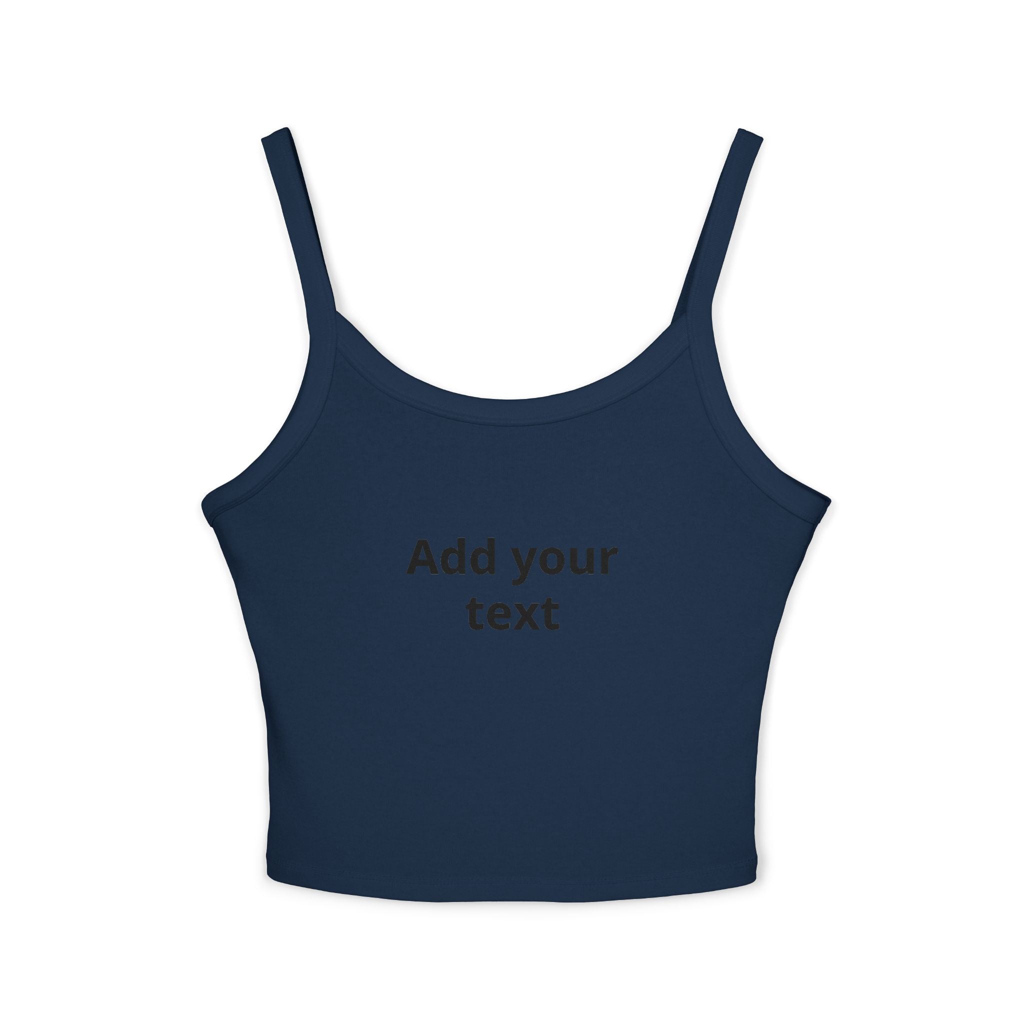 Custom Women's Spaghetti Strap Tank Top — Add Your Text Personalized Crop Top