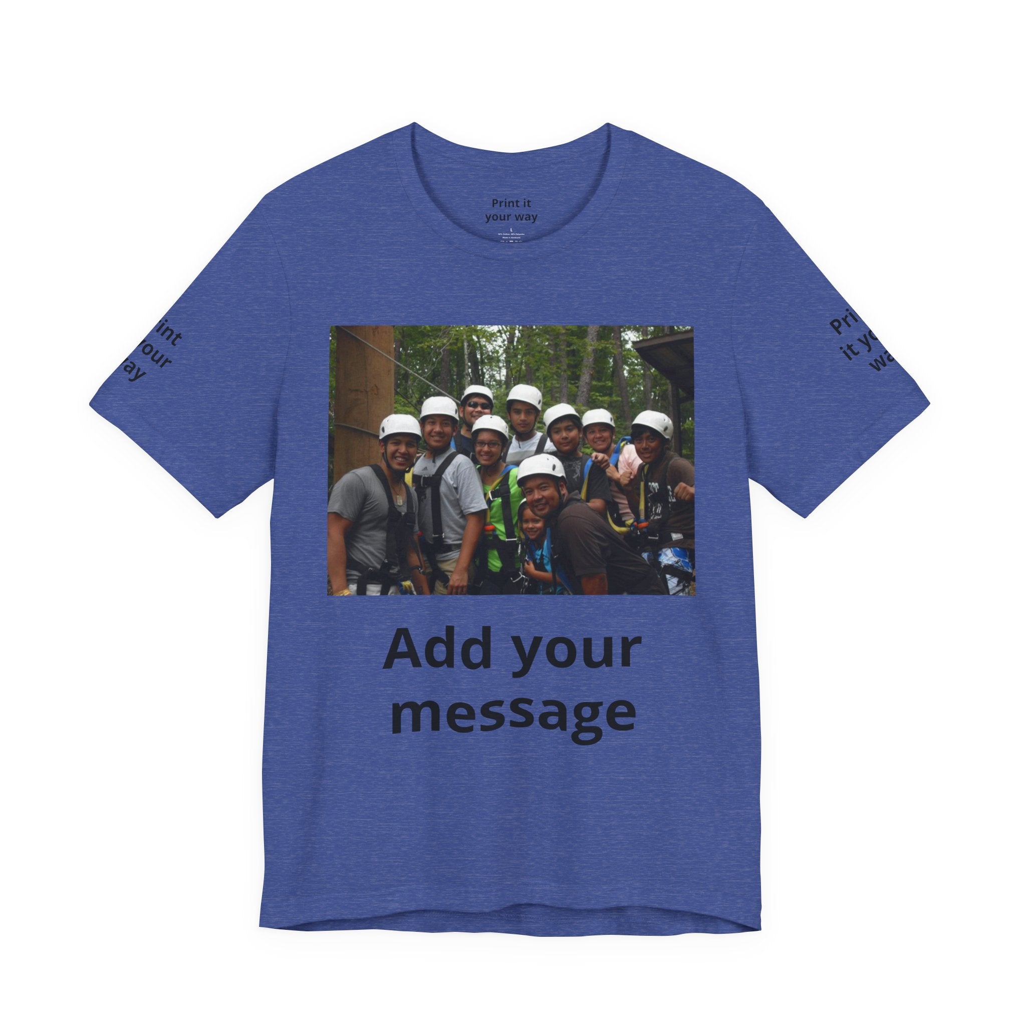 Custom Photo Tee — Add Your Message Personalized Group T-Shirt