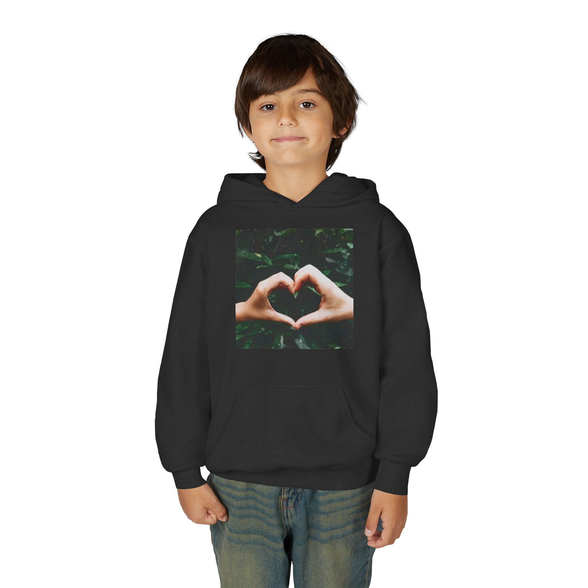 Youth Hoodie — Heart Hands Photo Graphic Hooded Sweatshirt
