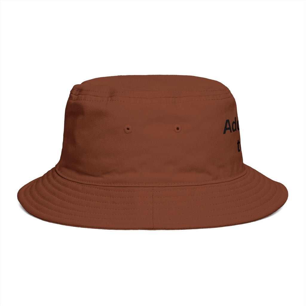 Custom Text Bucket Hat — Personalized Brown Sun Hat