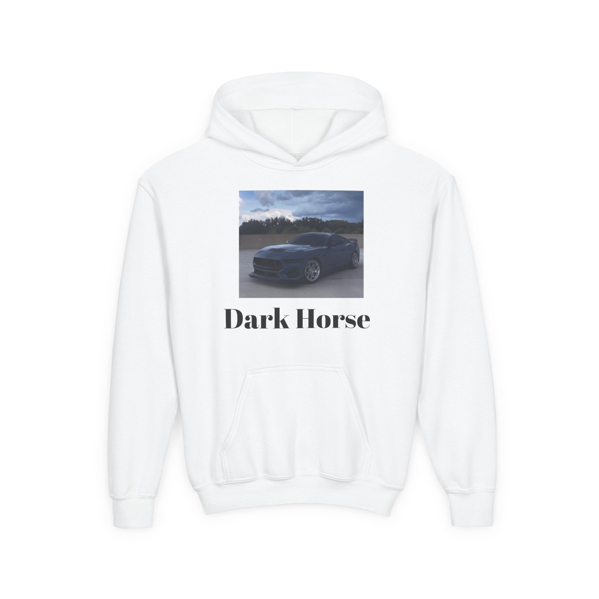 Youth Car Hoodie - "Dark Horse" Muscle Car Graphic Sweatshirt