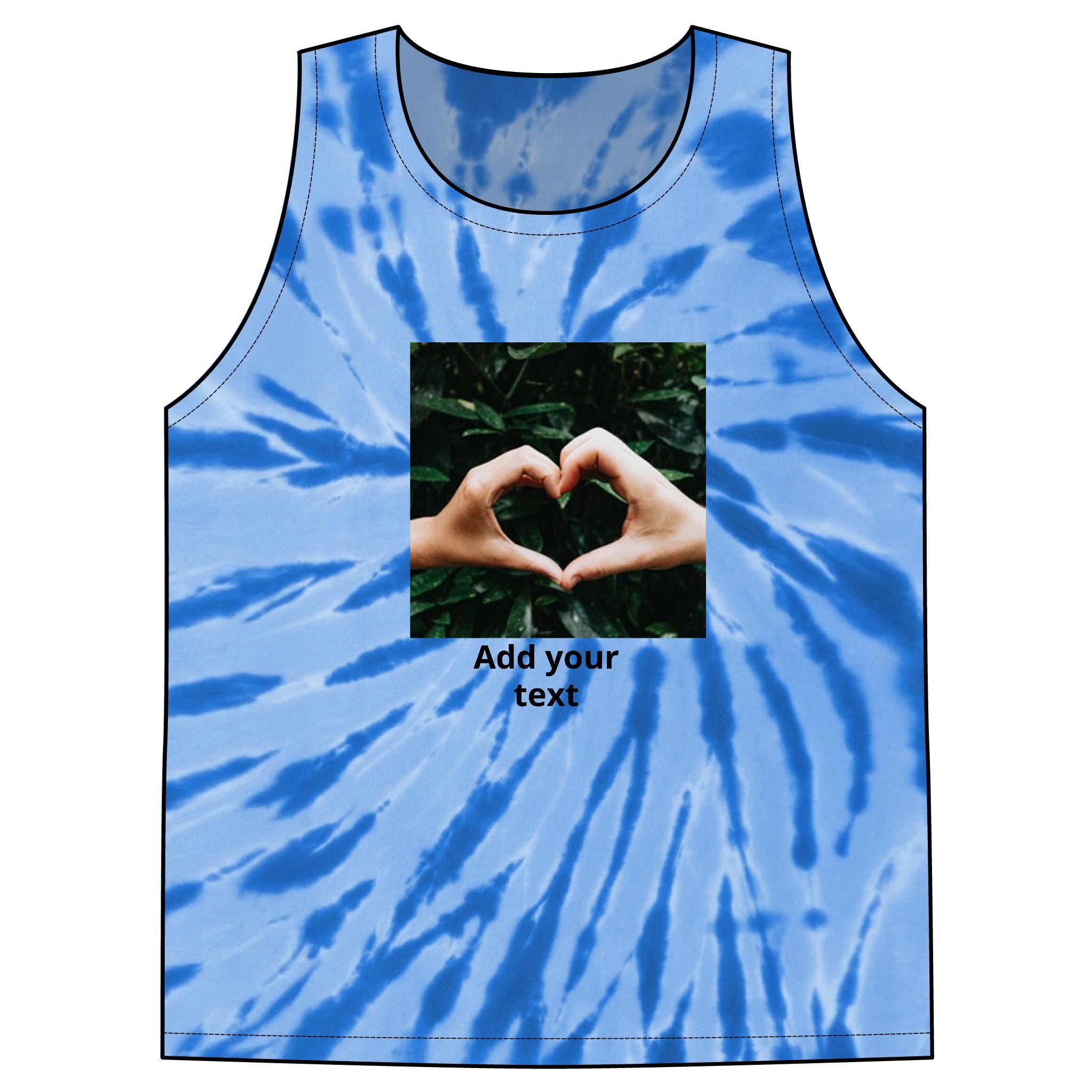 Custom Tie-Dye Tank Top — Personalized Photo & Text Summer Top