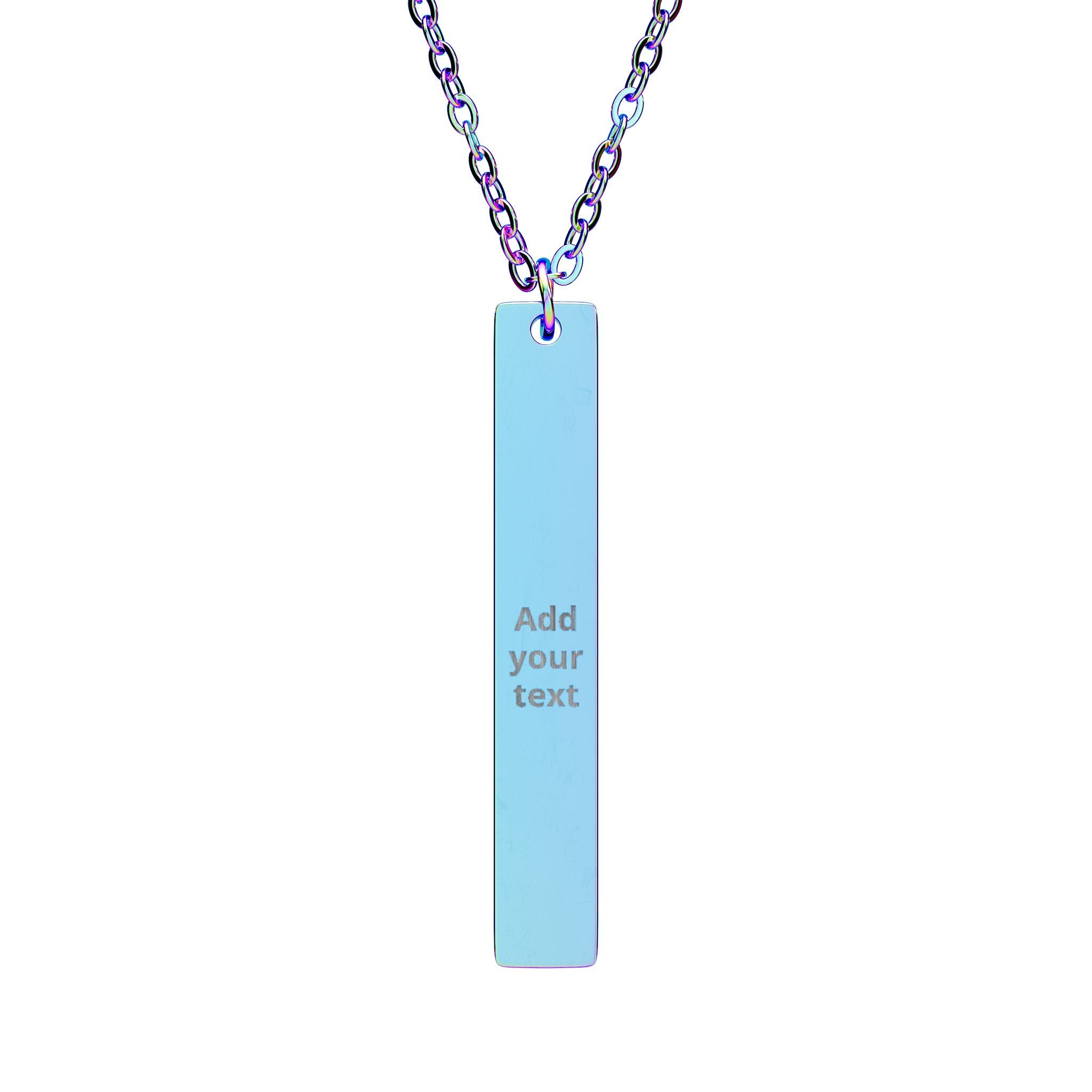 Engraved Vertical Bar Necklace — Personalized Sterling Pendant Gift