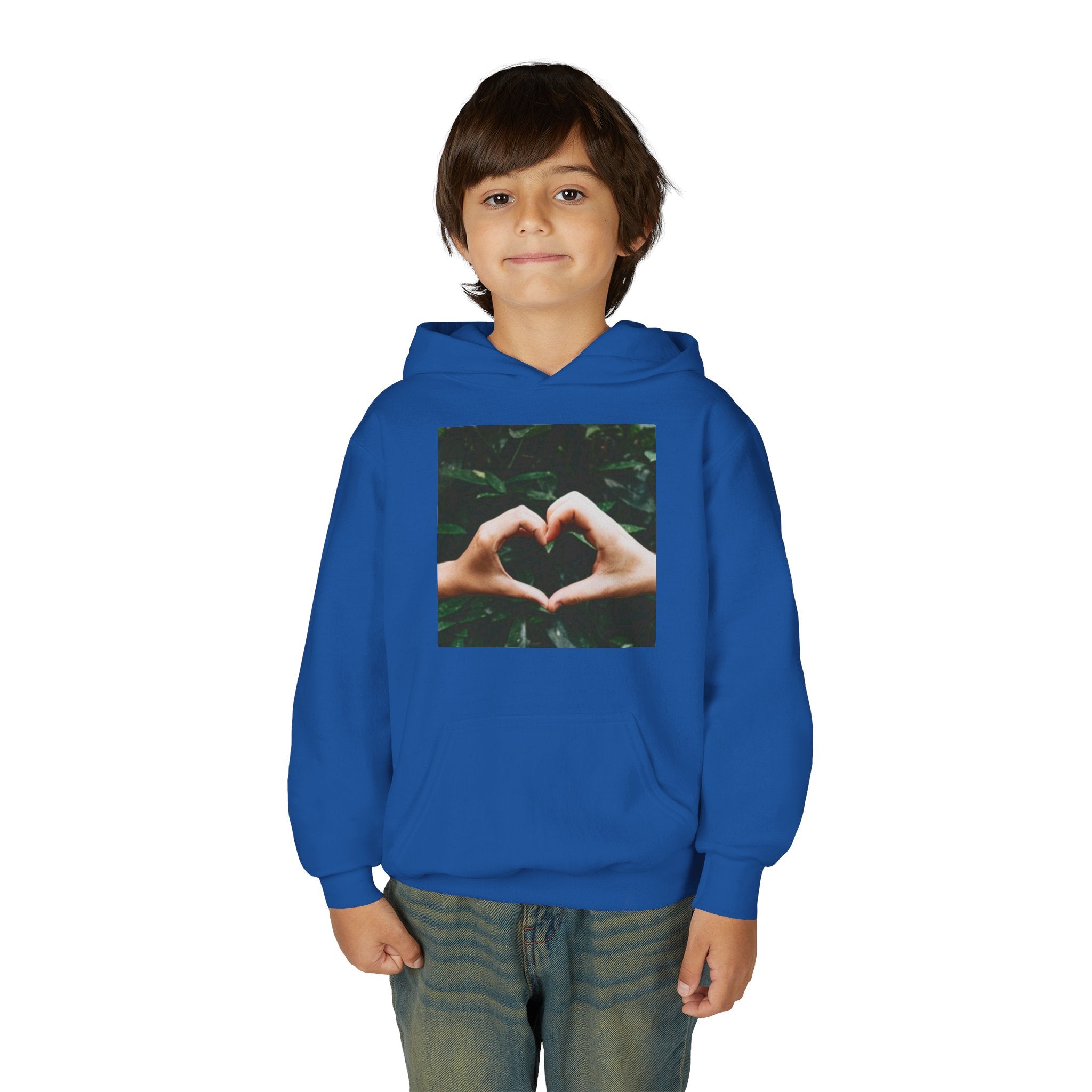 Youth Hoodie — Heart Hands Photo Graphic Hooded Sweatshirt