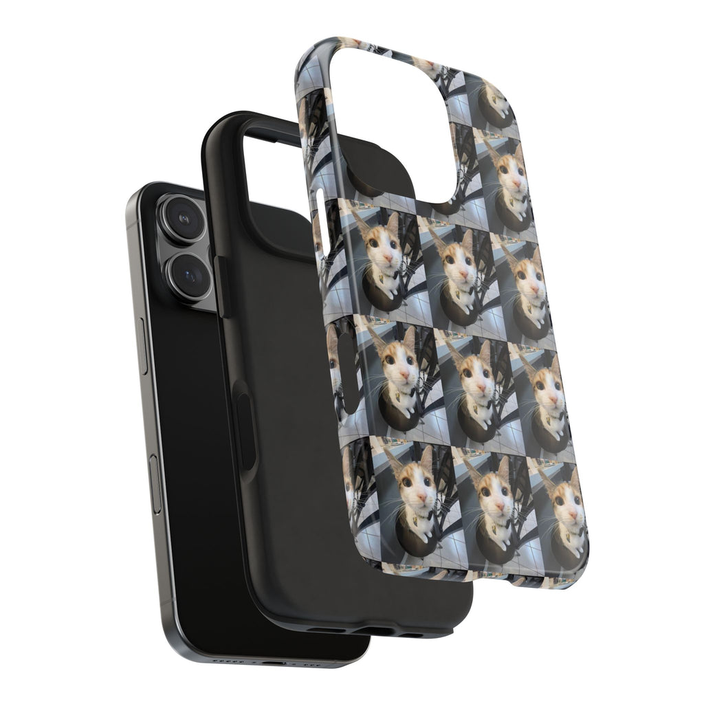 Custom Photo Cat Tough Phone Case — Personalized Grid Collage Protection