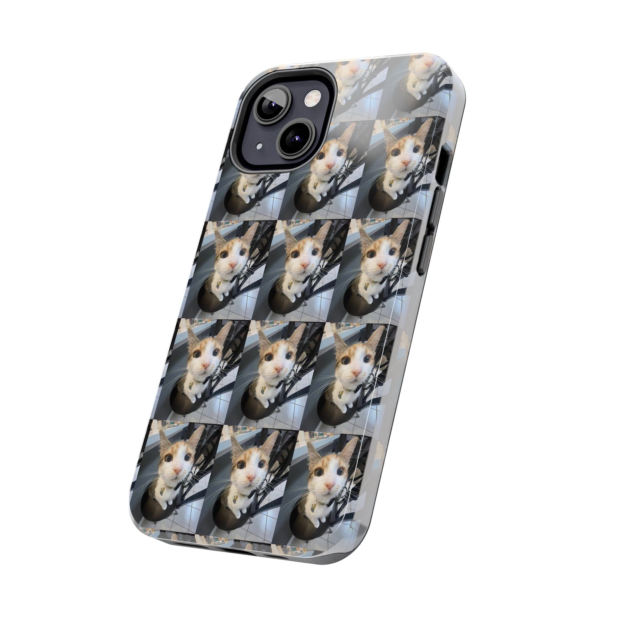Custom Photo Cat Tough Phone Case — Personalized Grid Collage Protection