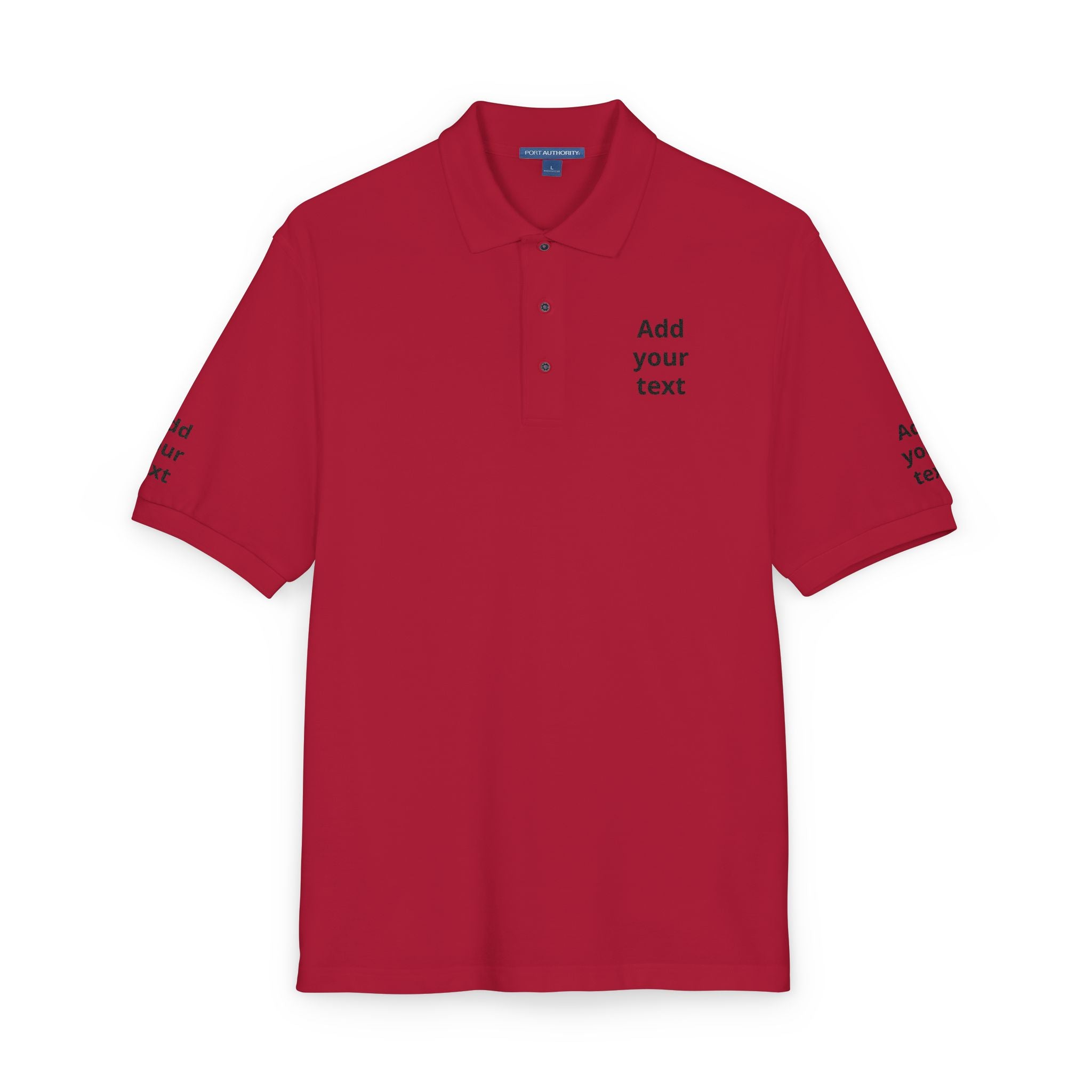 Embroidered Custom Polo Shirt — Add Your Text Personalized Work & Team Polo