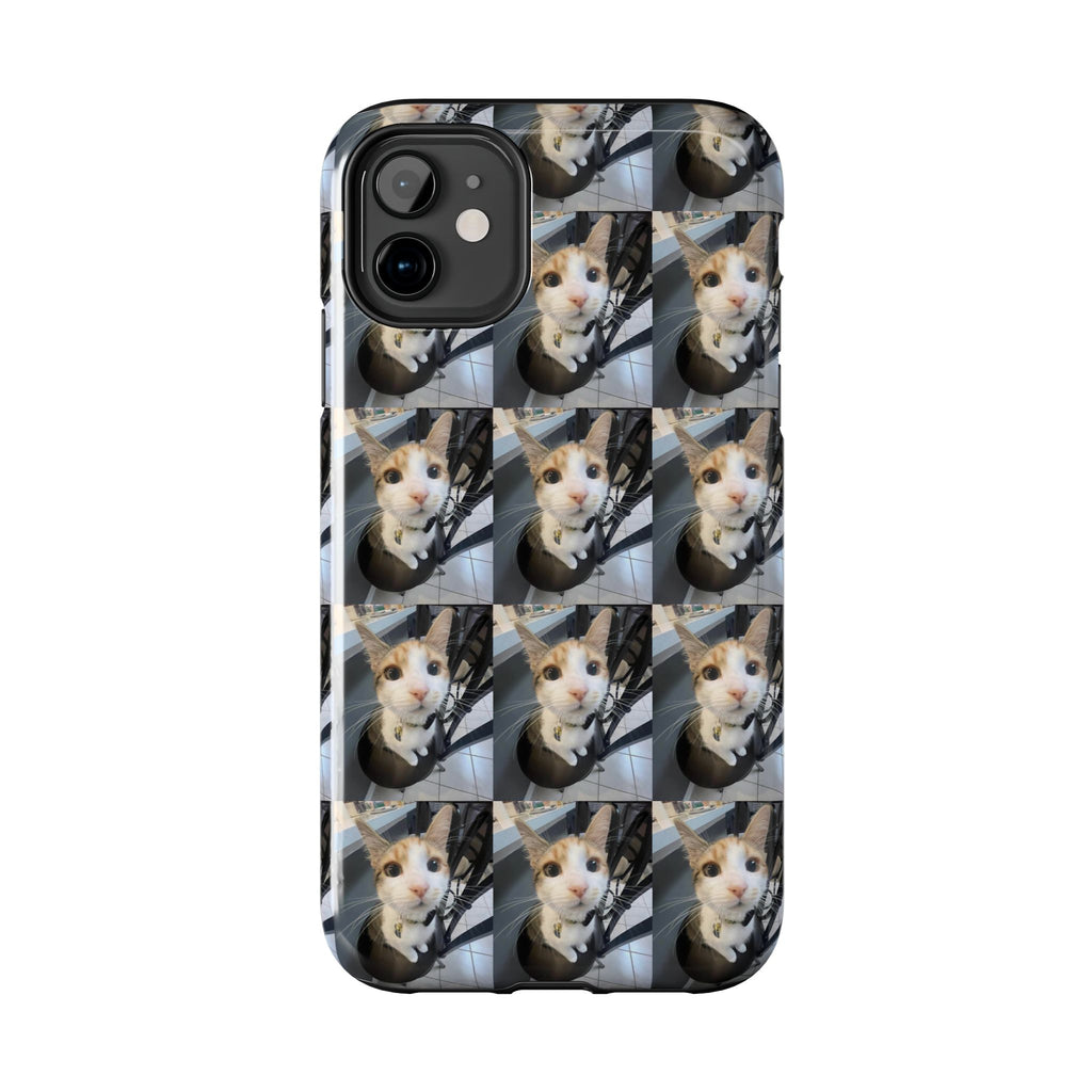 Custom Photo Cat Tough Phone Case — Personalized Grid Collage Protection